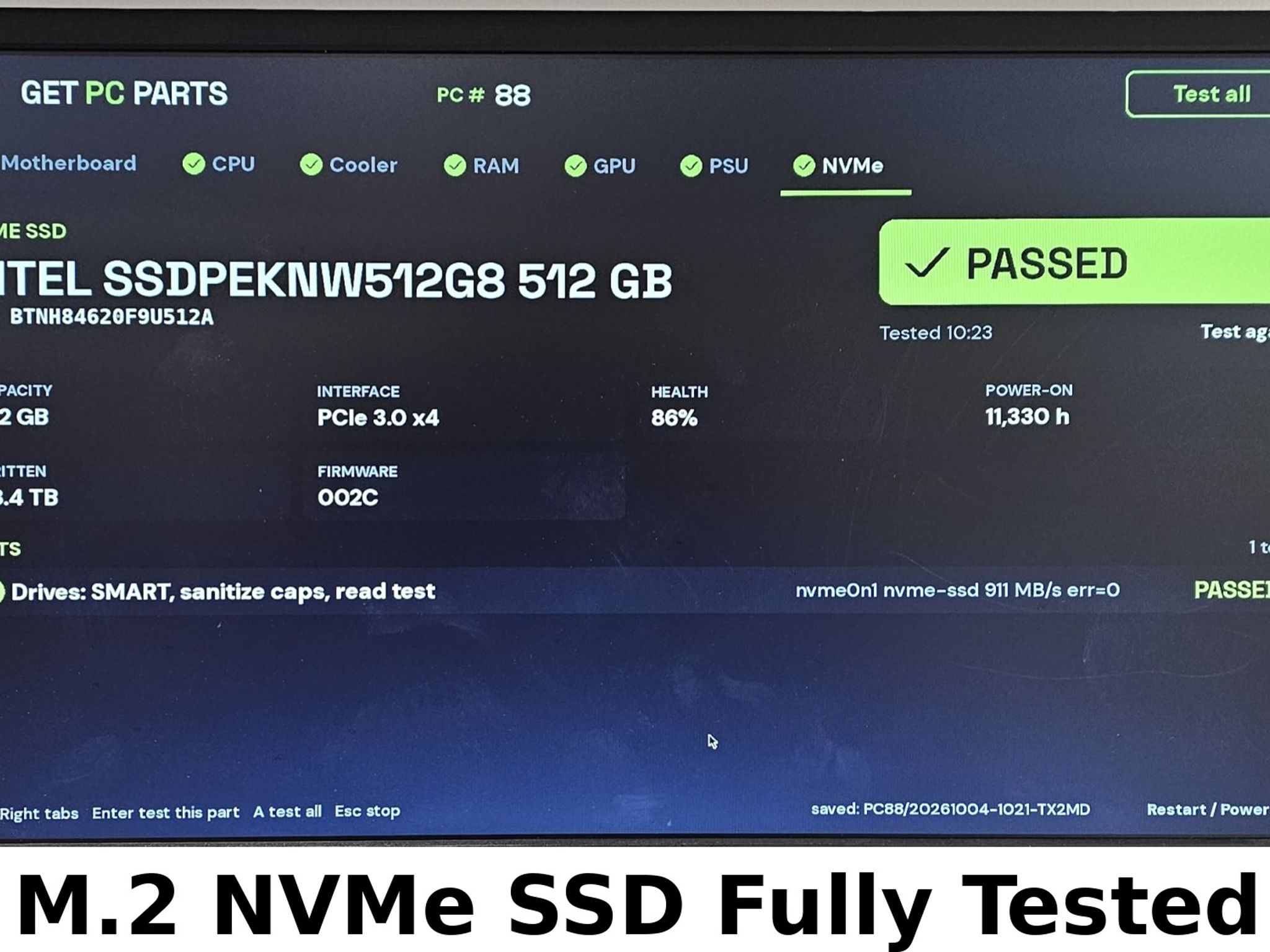 512GB NVMe M.2 SSD Intel 660p Gen3