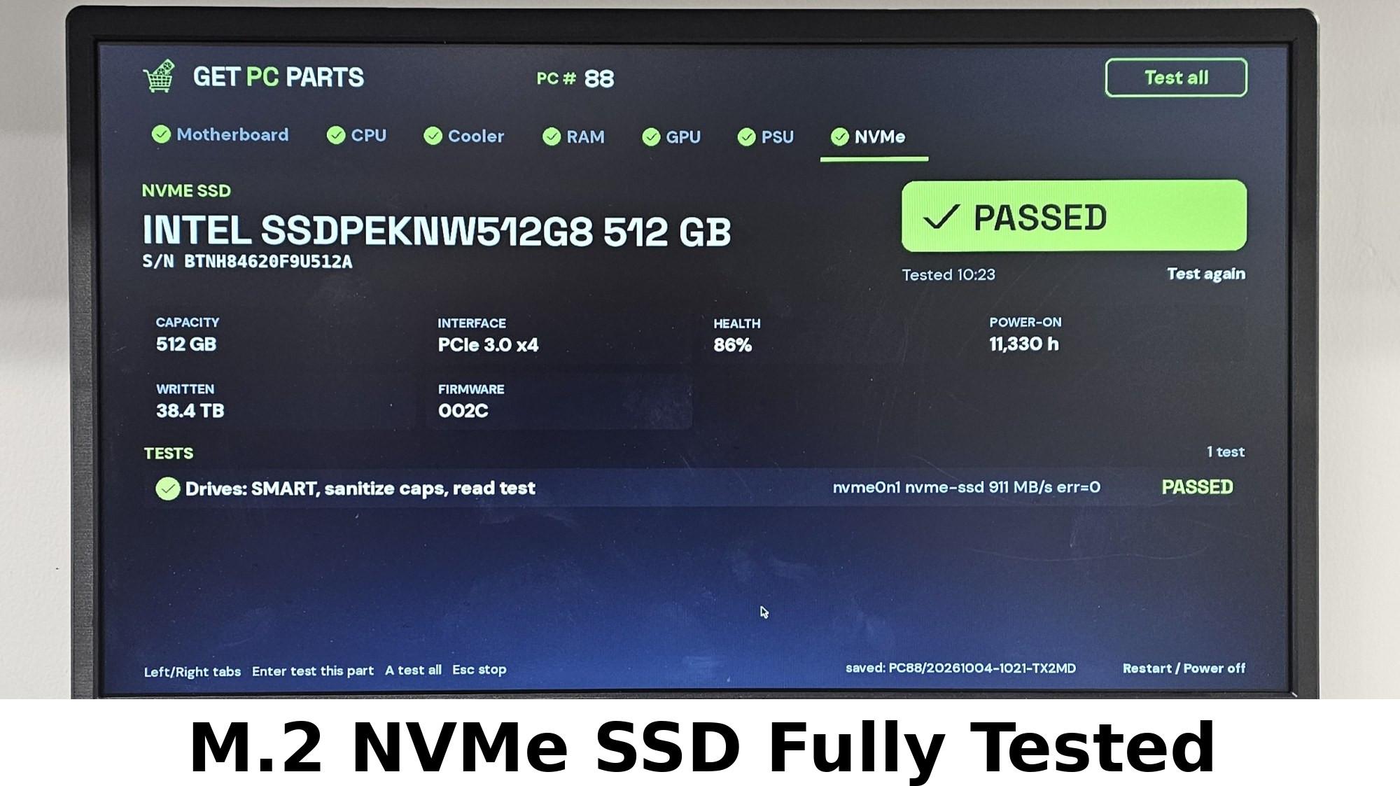 512GB NVMe M.2 SSD Intel 660p Gen3