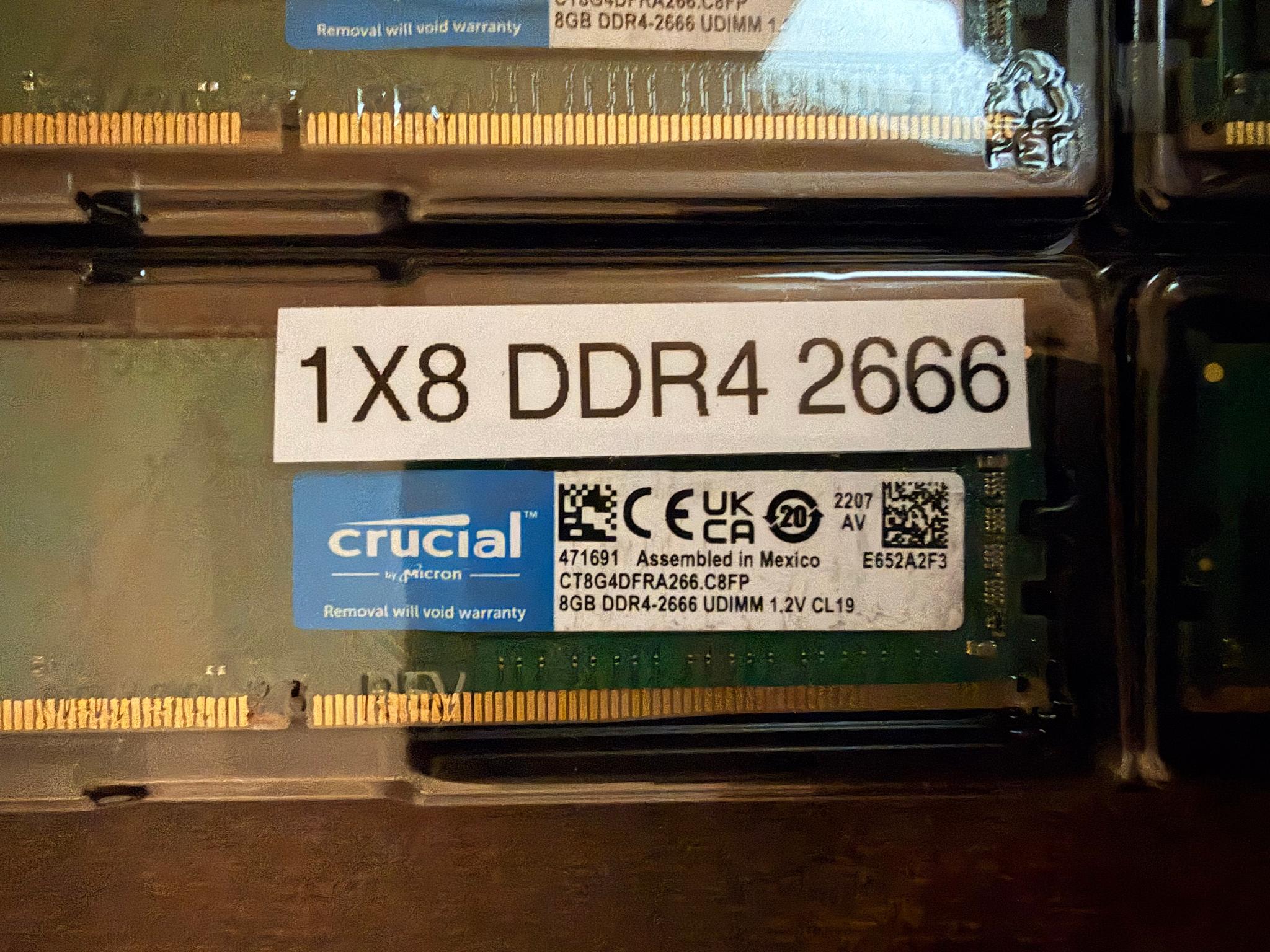 (USED) Crucial DDR4 2666MT/S 32GB (4x8GB)