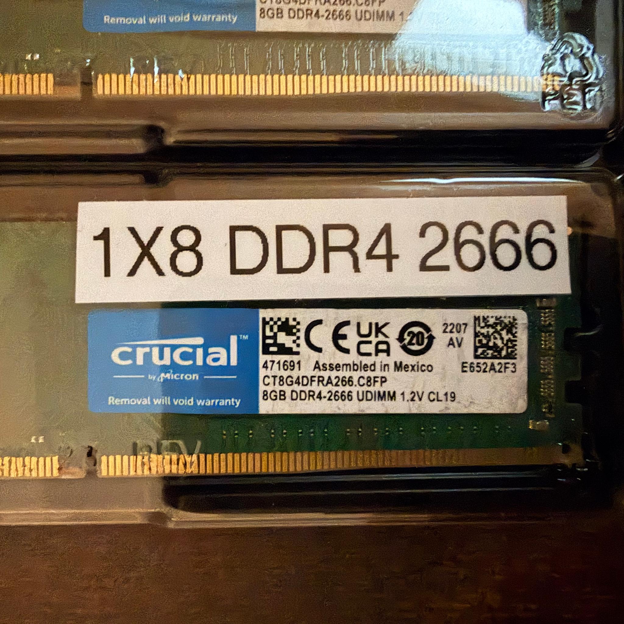 (USED) Crucial DDR4 2666MT/S 32GB (4x8GB)