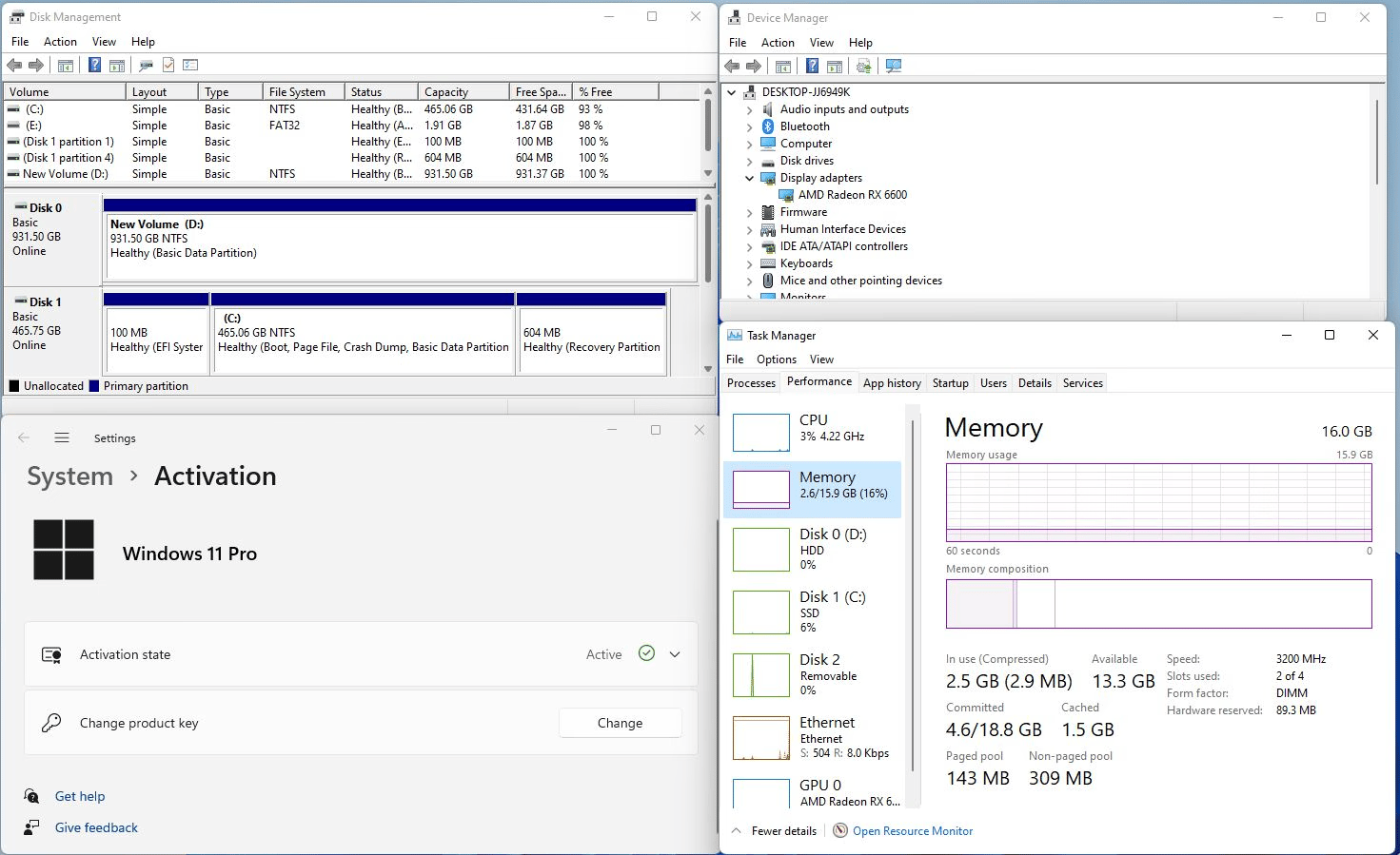 "Lazarus 3900 Delta RGB" Ryzen 9 3900X 12C @ 3.8GHz 16GB DDR4-3200 Radeon RX 6600 500GB M.2 1TB HDD