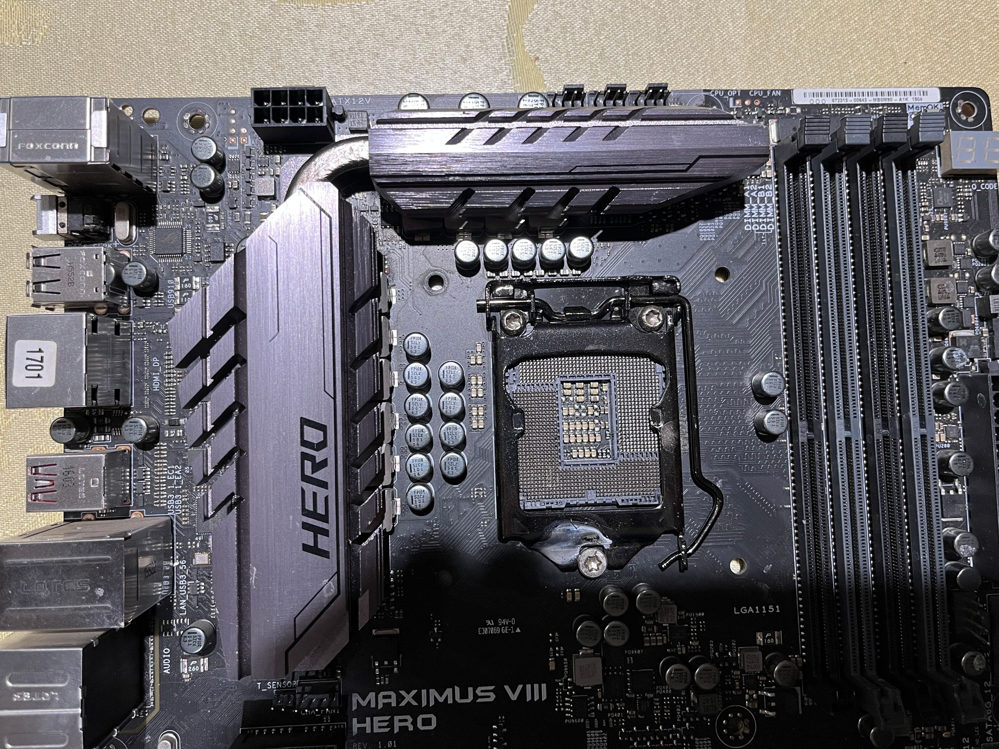 ASUS MAXIMUS VIII HERO LGA 1151 Motherboard – Parts / Not Working – Bent Pins