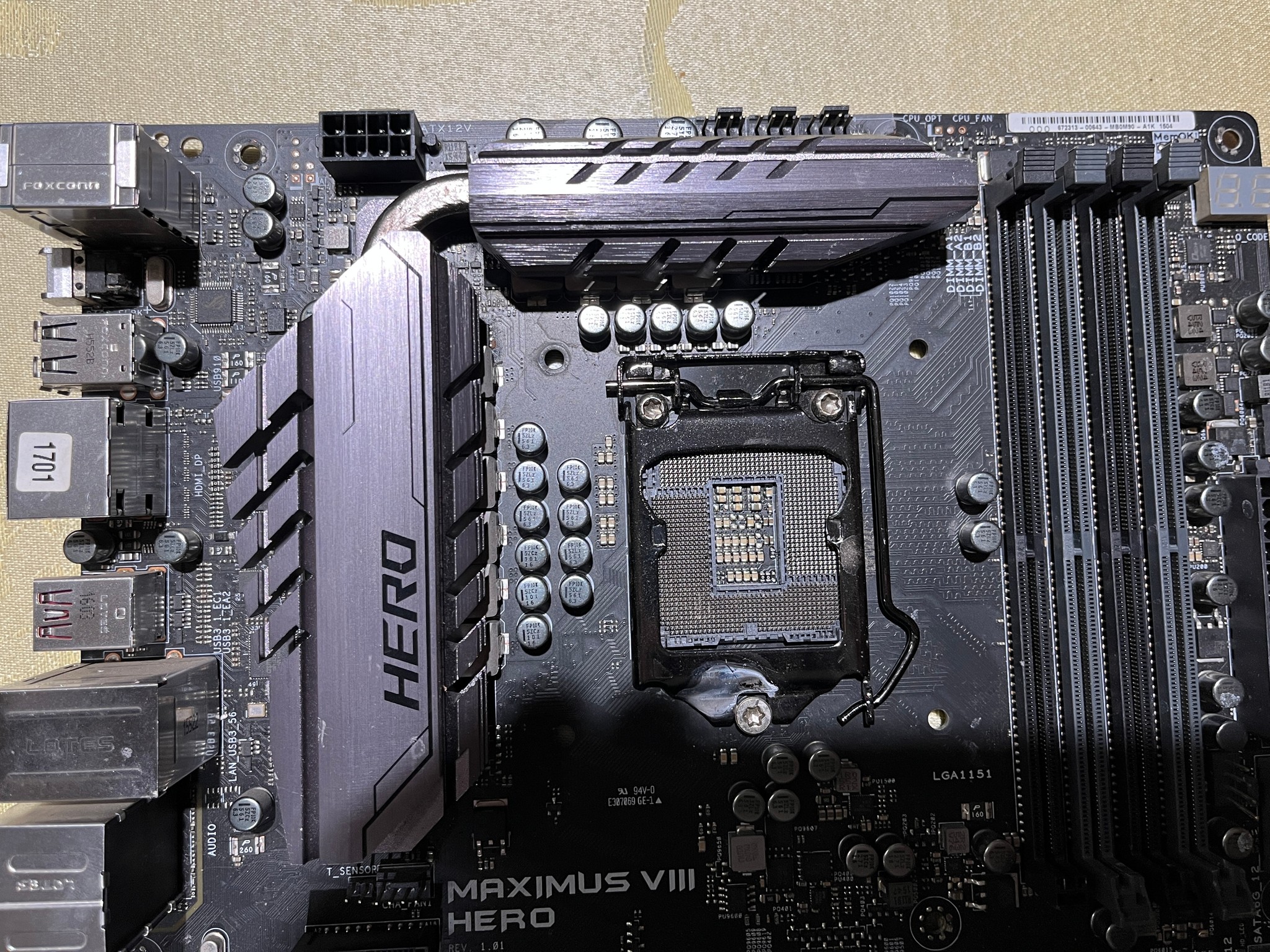 ASUS MAXIMUS VIII HERO LGA 1151 Motherboard – Parts / Not Working – Bent Pins