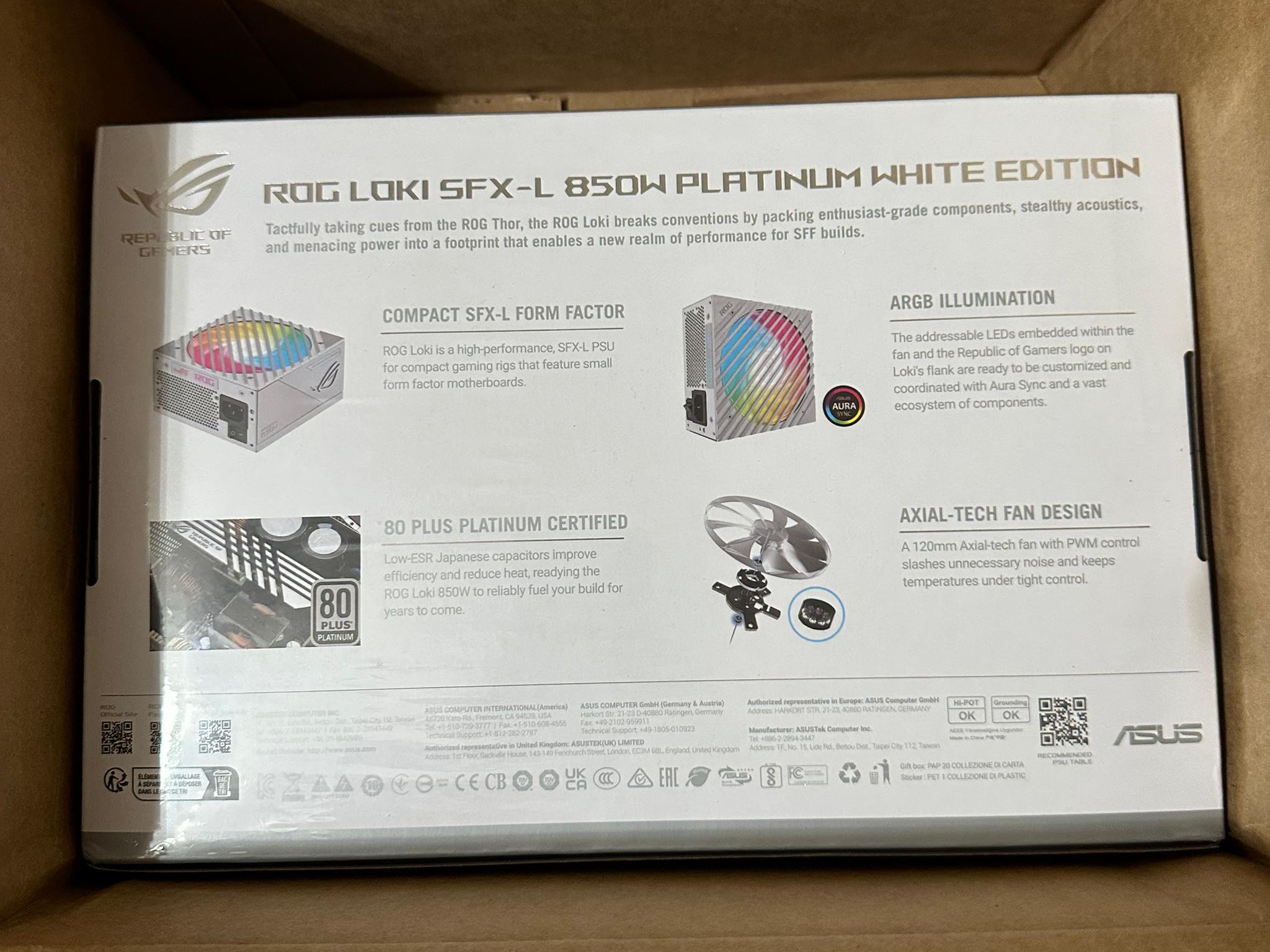 ASUS ROG LOKI 850W SFX-L PSU PLATINUM CERTIFIED