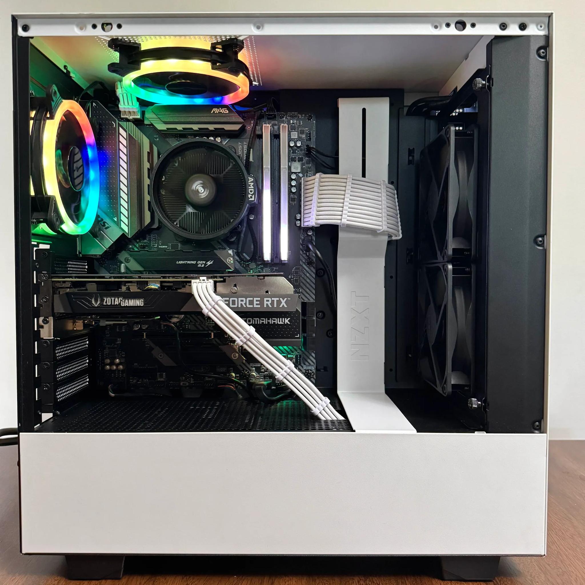 White RGB Gaming PC 💎 | R5 5600X + RTX 3060 | Clean, Fast, Ready