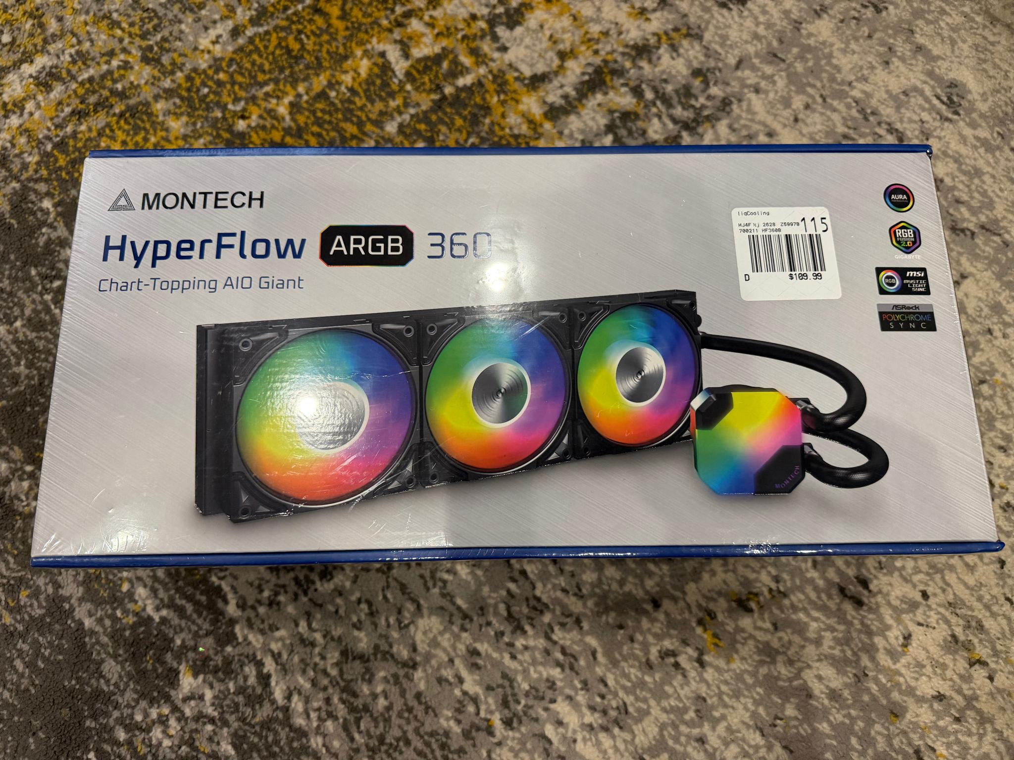 Montech Hyper Flow ARGB 360mm All in One Liquid CPU Cooling Kit - Black