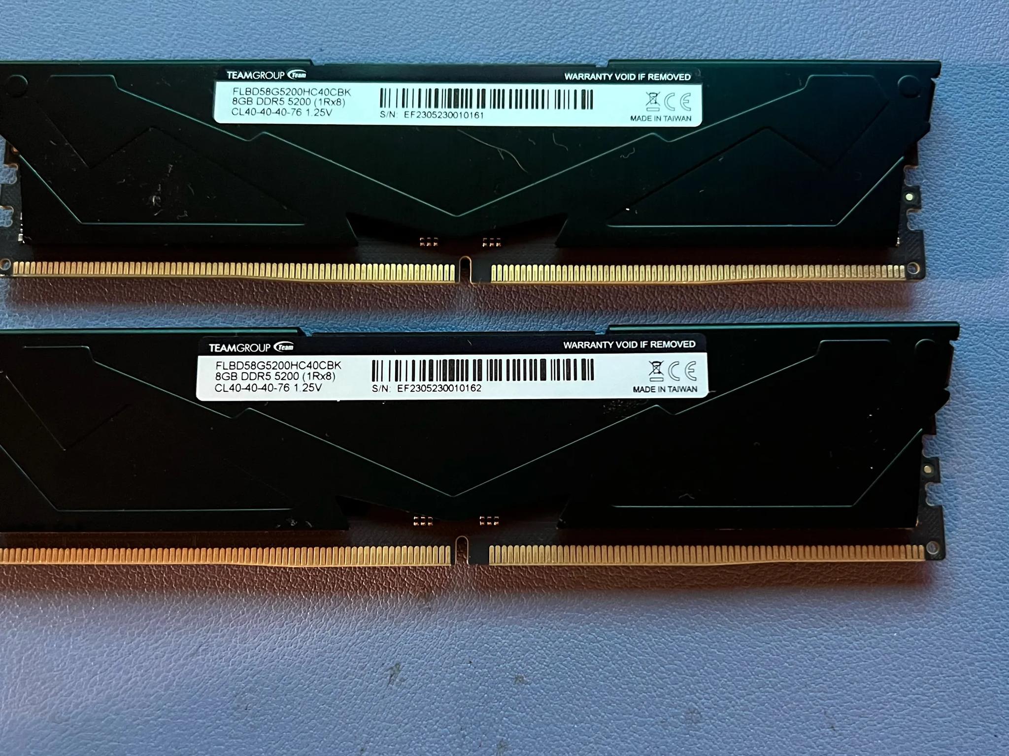 TEAMGROUP T-Force Vulcan DDR5 16GB (2x8GB) 5200MHz