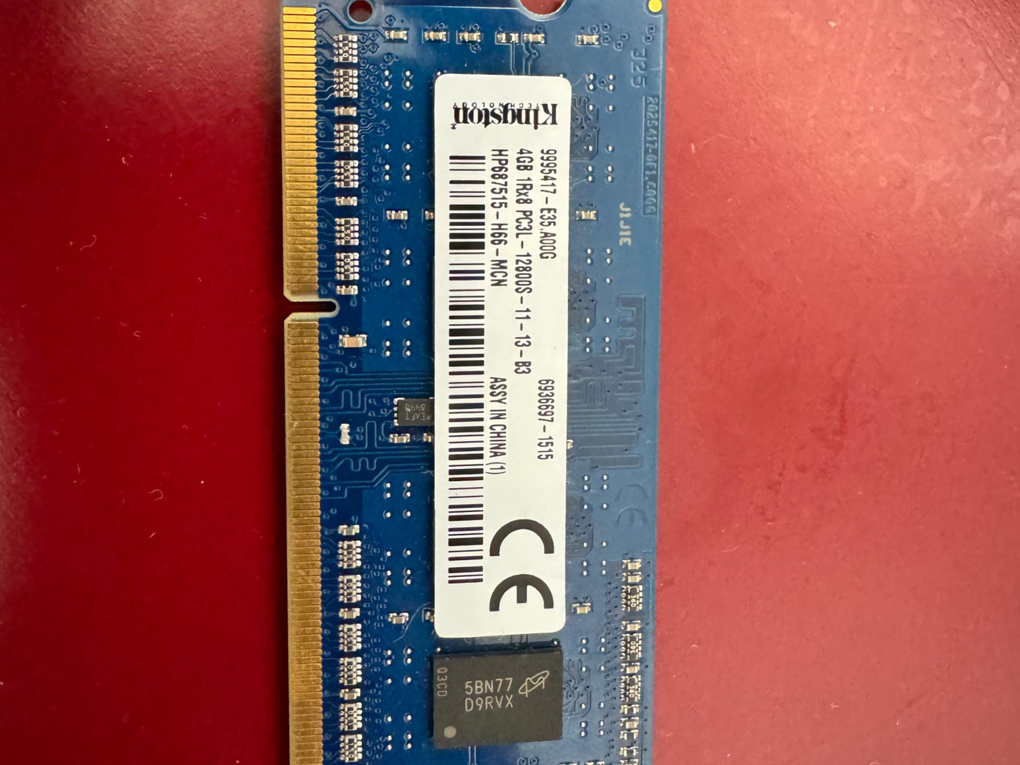 Kingston 4GB 1Rx8 PC3L-12800S DDR3 SODIMM Laptop Memory 9995417