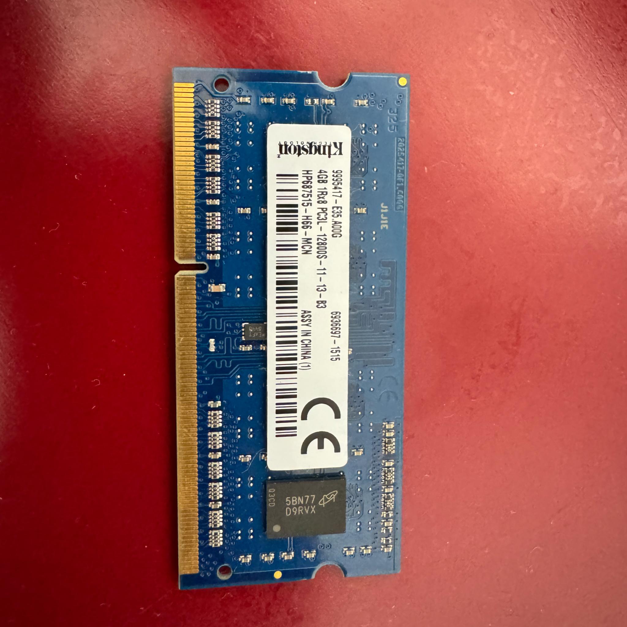 Kingston 4GB 1Rx8 PC3L-12800S DDR3 SODIMM Laptop Memory 9995417