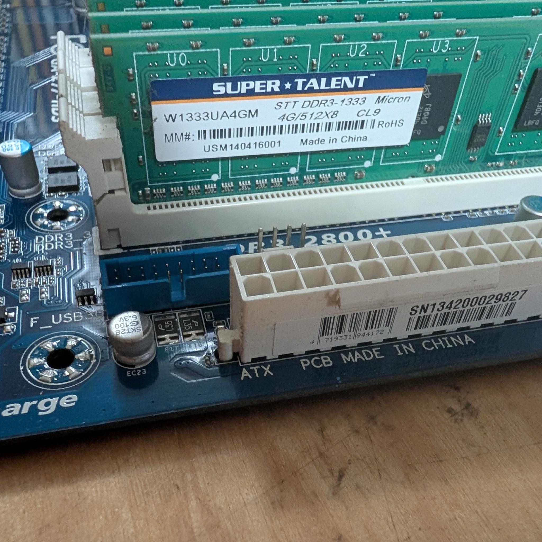 I7 3770 + Z77 motherboard + 16GB DDR3 + GT210 1GB