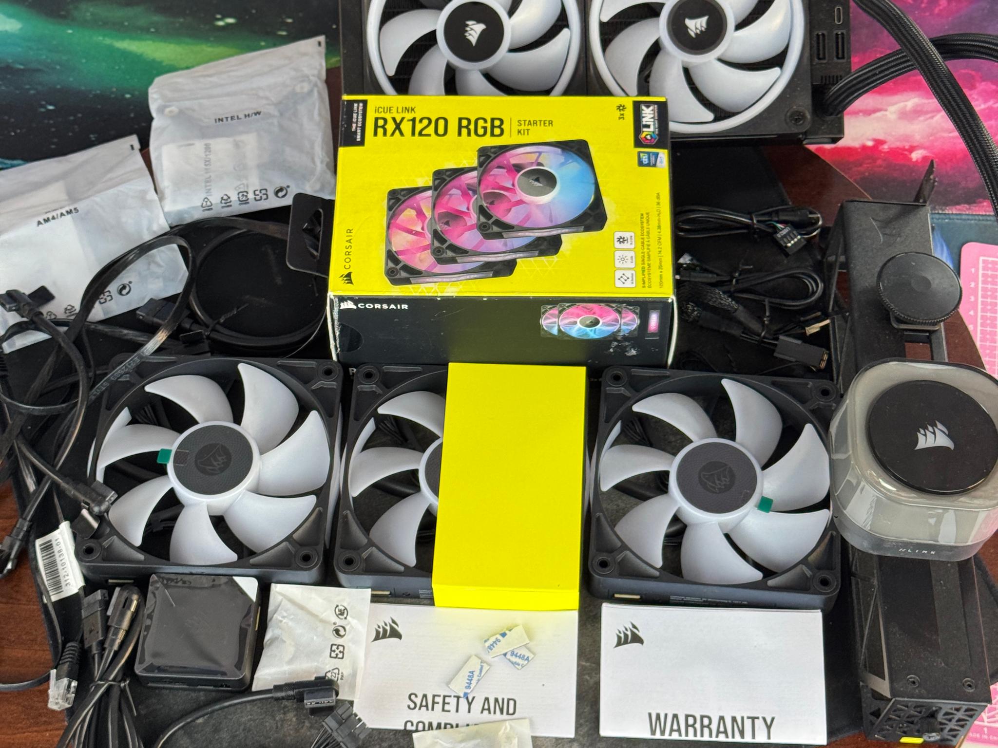 Corsair iCUE LINK H100i RGB AIO + 3x RX120 RGB Fans – Open Box