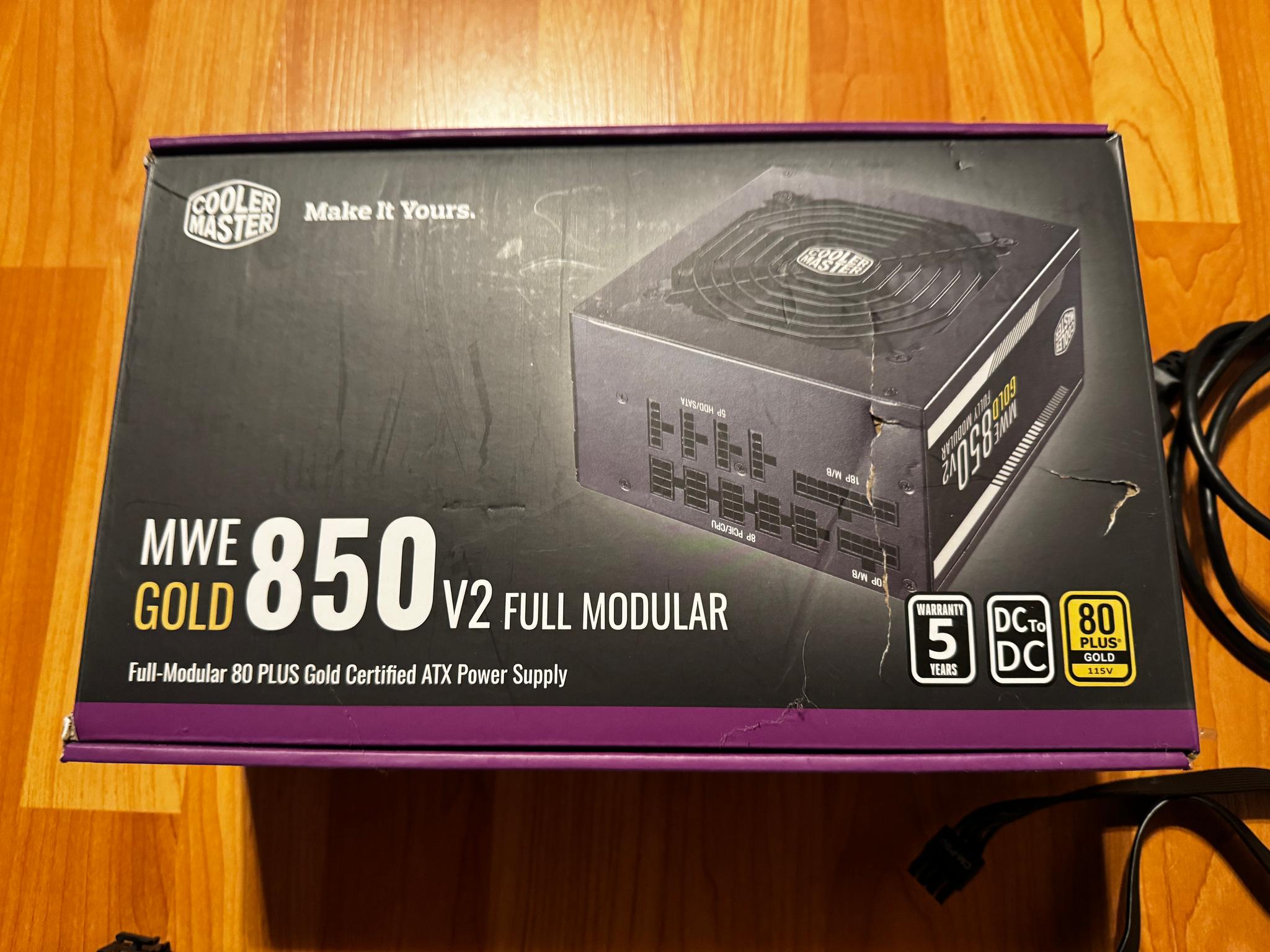 Cooler Master 850W Gold Fully Modular ATX Power Supply - EXCELLENT