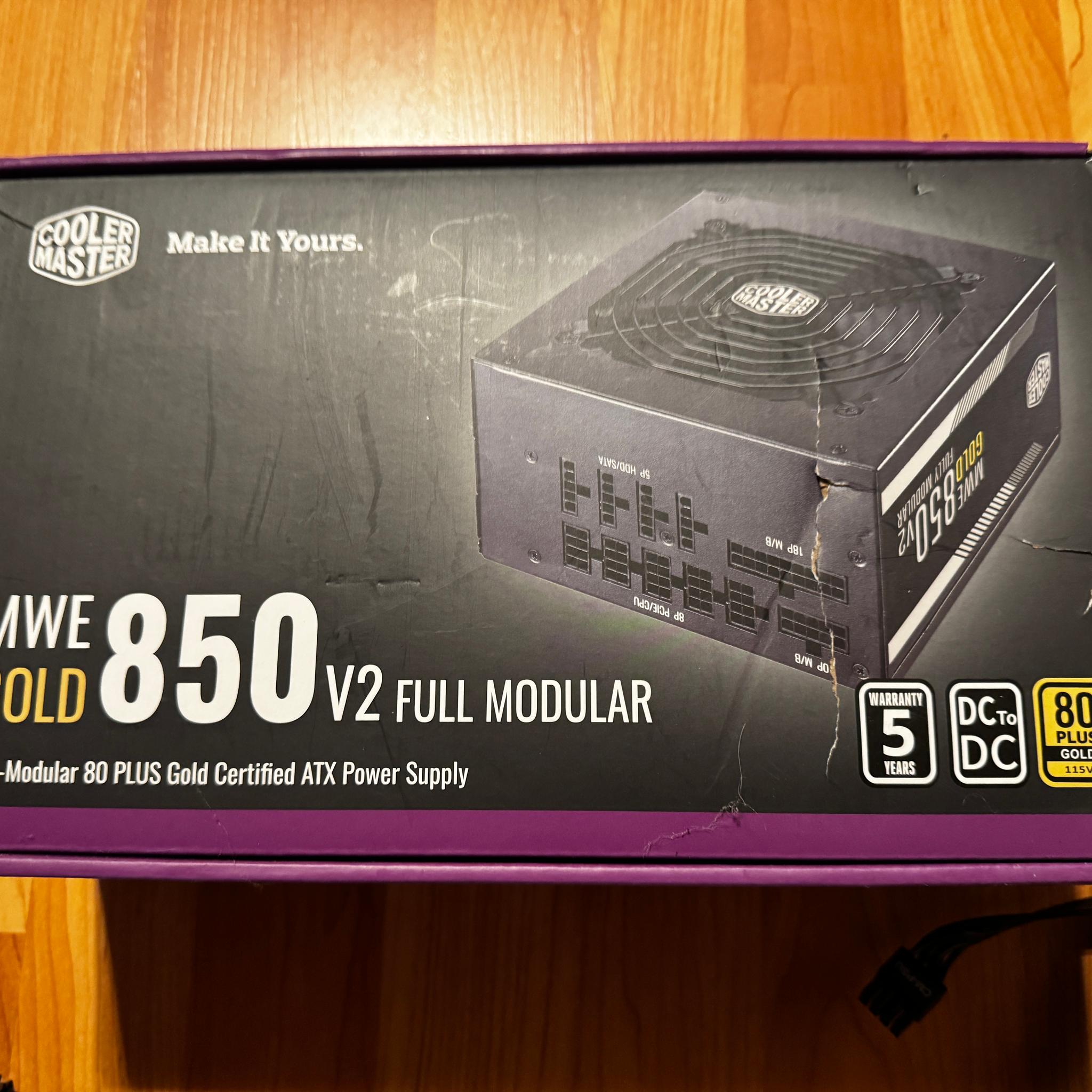 Cooler Master 850W Gold Fully Modular ATX Power Supply - EXCELLENT