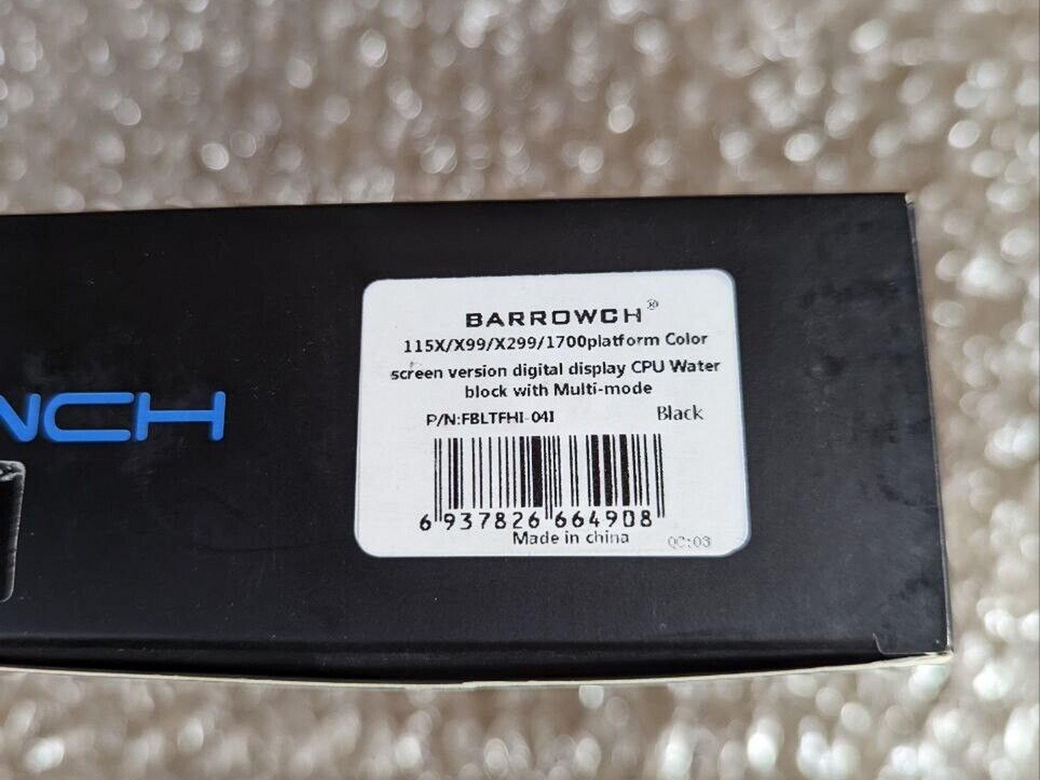 Barrowch 115x/x99/x299 platform TFT Digital display CPU Water Block FBLTFHI-04I