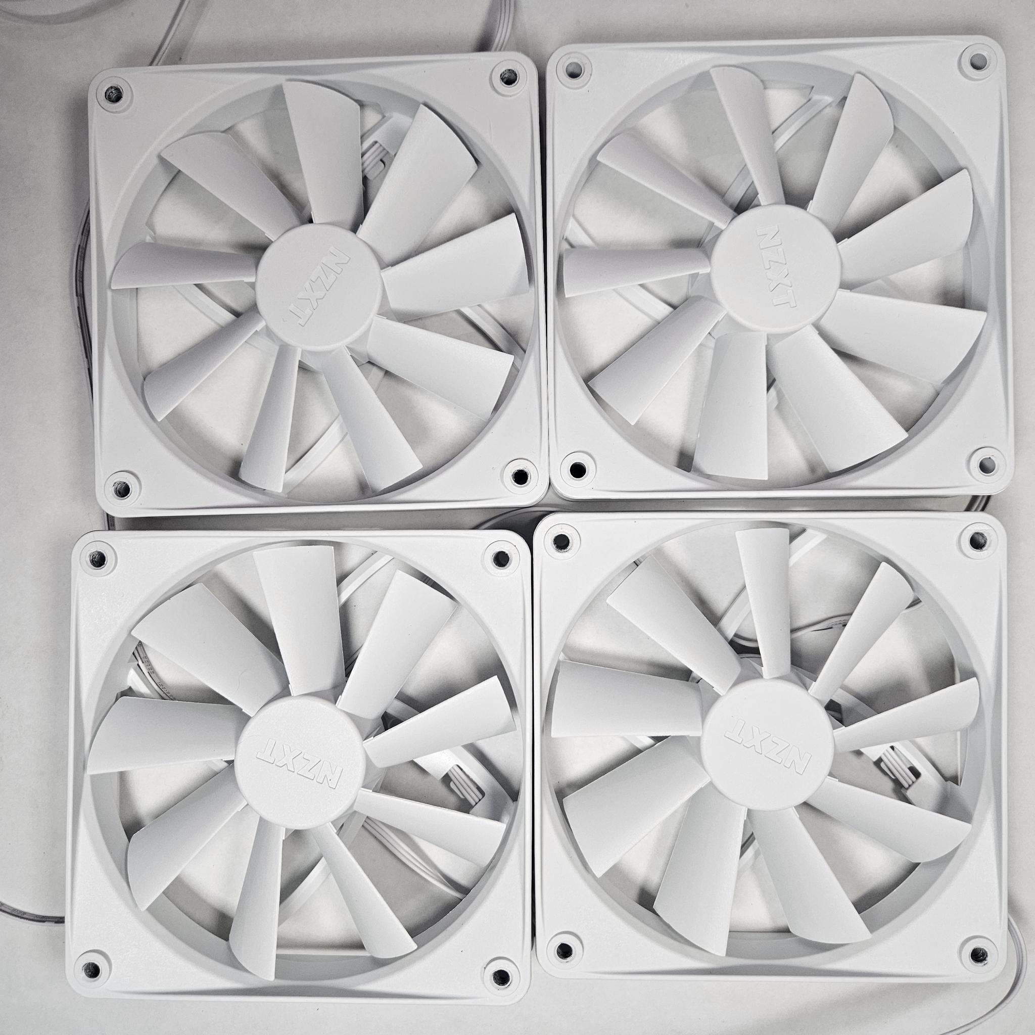 120mm White NZXT Computer Case Fans (Pack of 4)