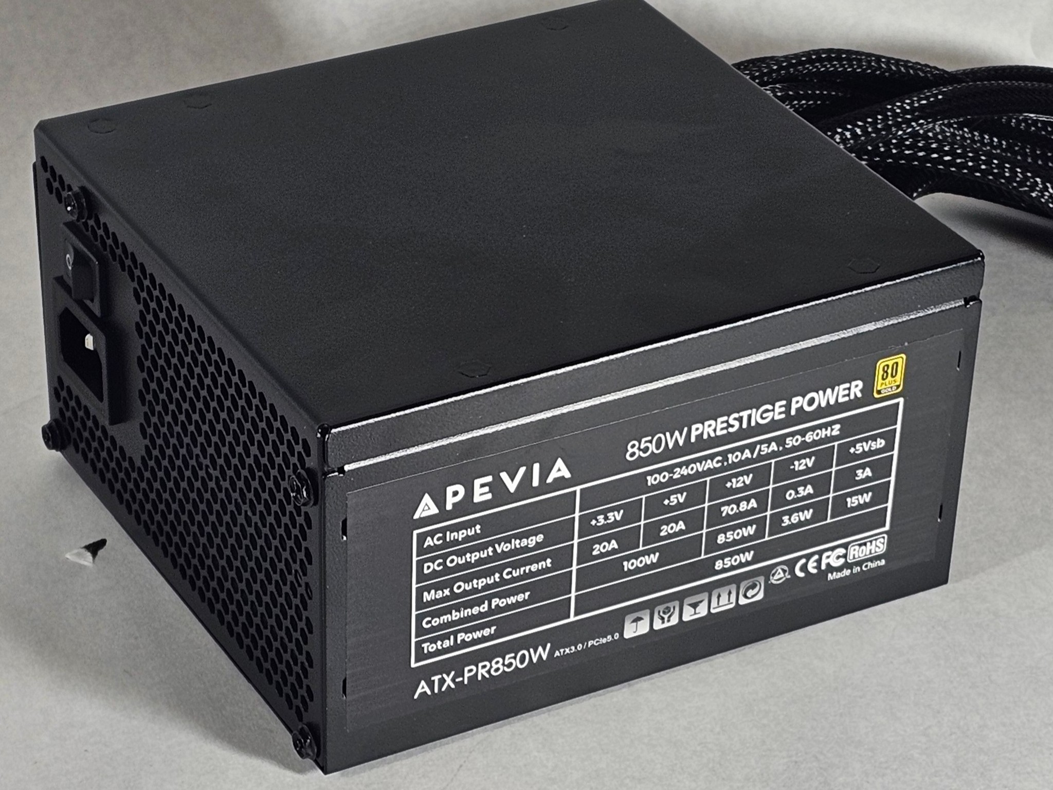 850 Watt PSU 80+ GOLD Apevia 850W Prestige Power Supply