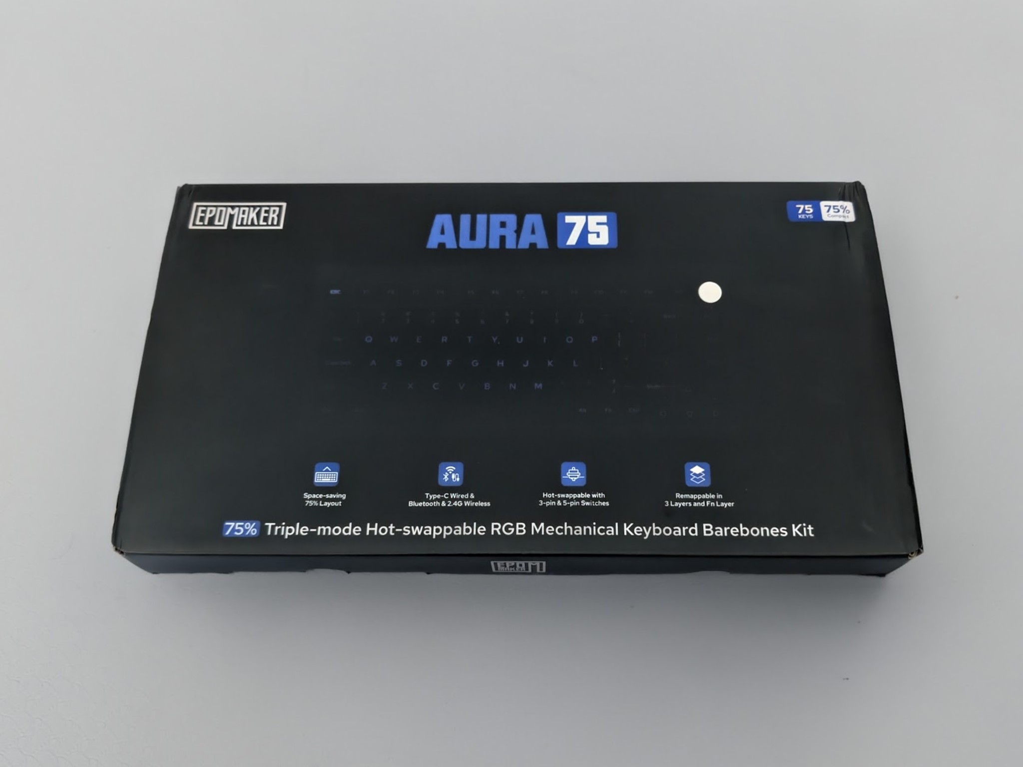 Epomaker Aura75 w/Gateron Red Switches Mechnical Keyboard