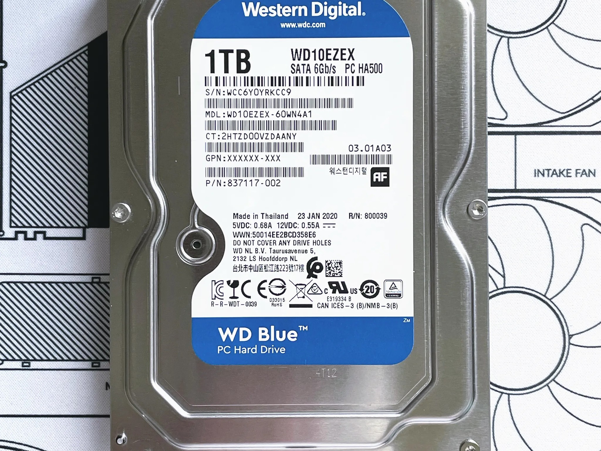 Western Digital 1TB WD Blue 7200 RPM Internal Hard Drive HDD (WD10EZEX)