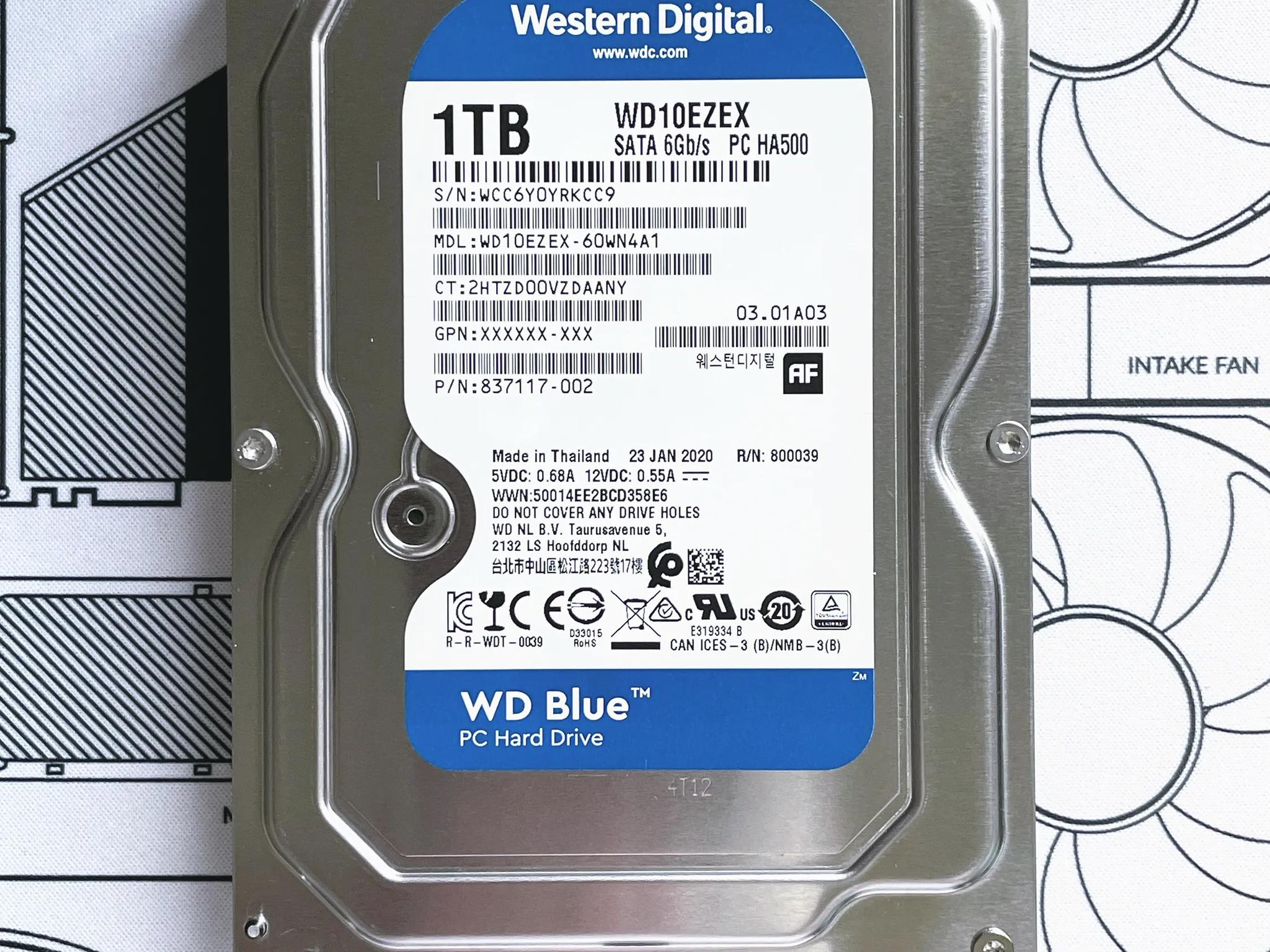Western Digital 1TB WD Blue 7200 RPM Internal Hard Drive HDD (WD10EZEX)
