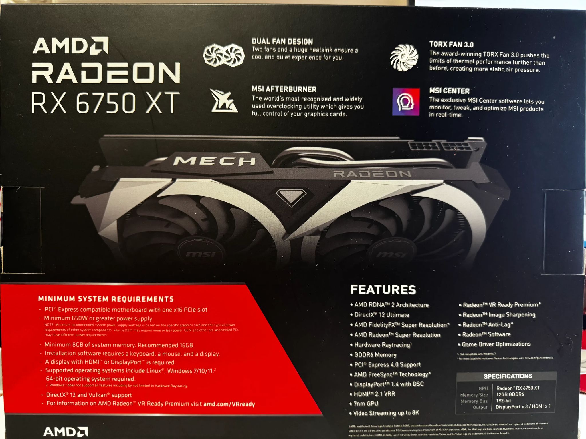 MSI Mech 2X/AMD Radeon RX 6750XT
