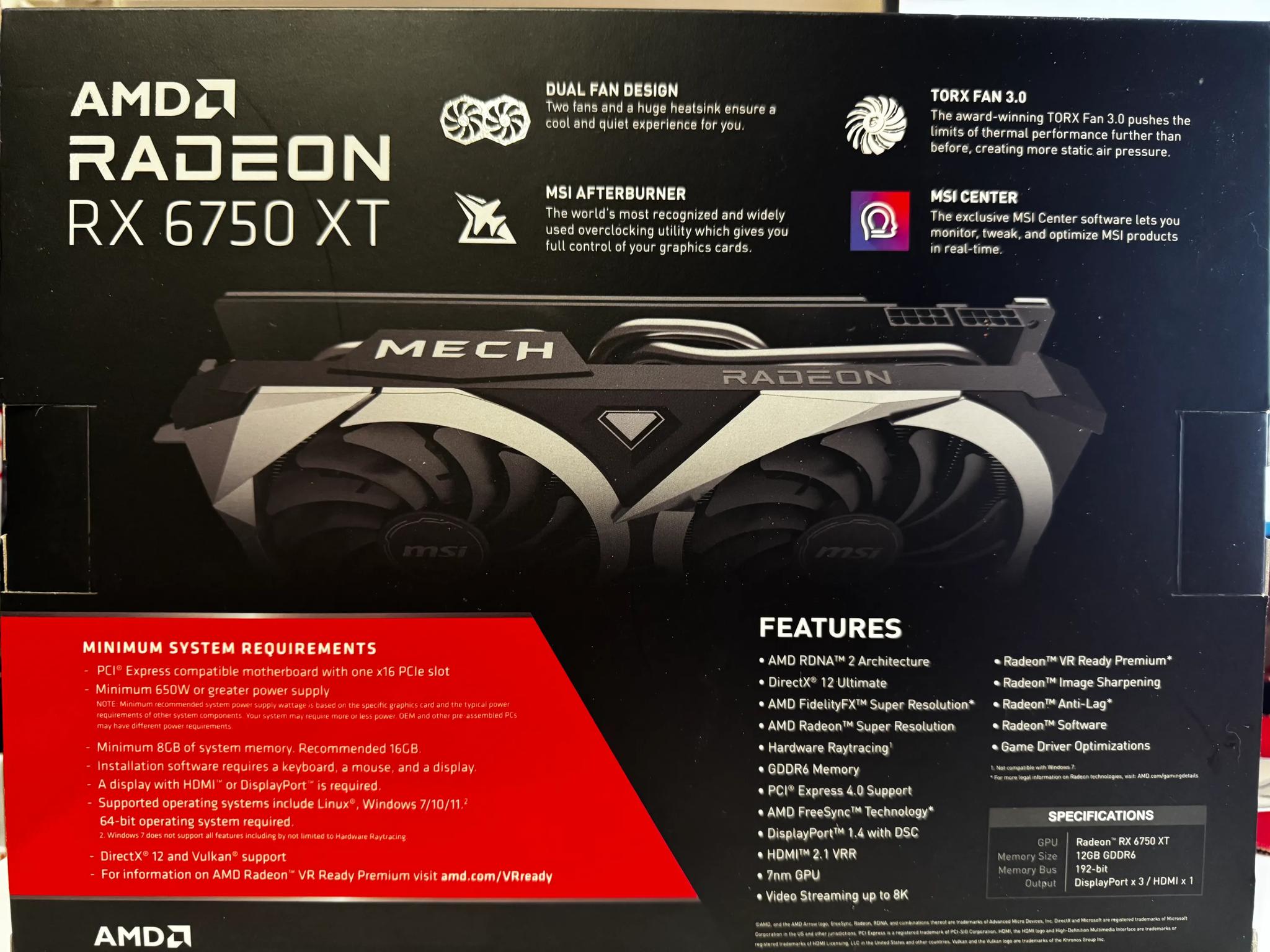MSI Mech 2X/AMD Radeon RX 6750XT