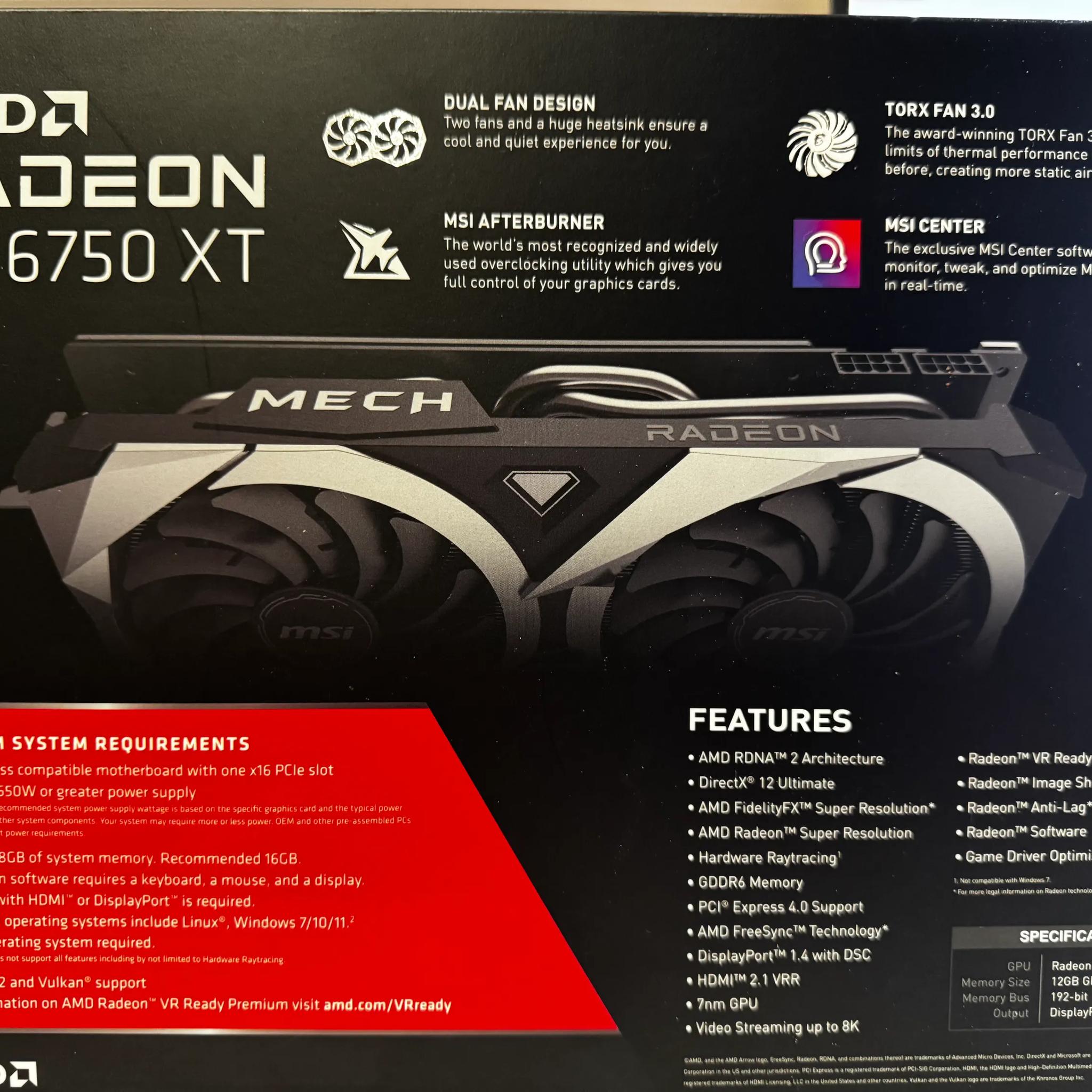 MSI Mech 2X/AMD Radeon RX 6750XT