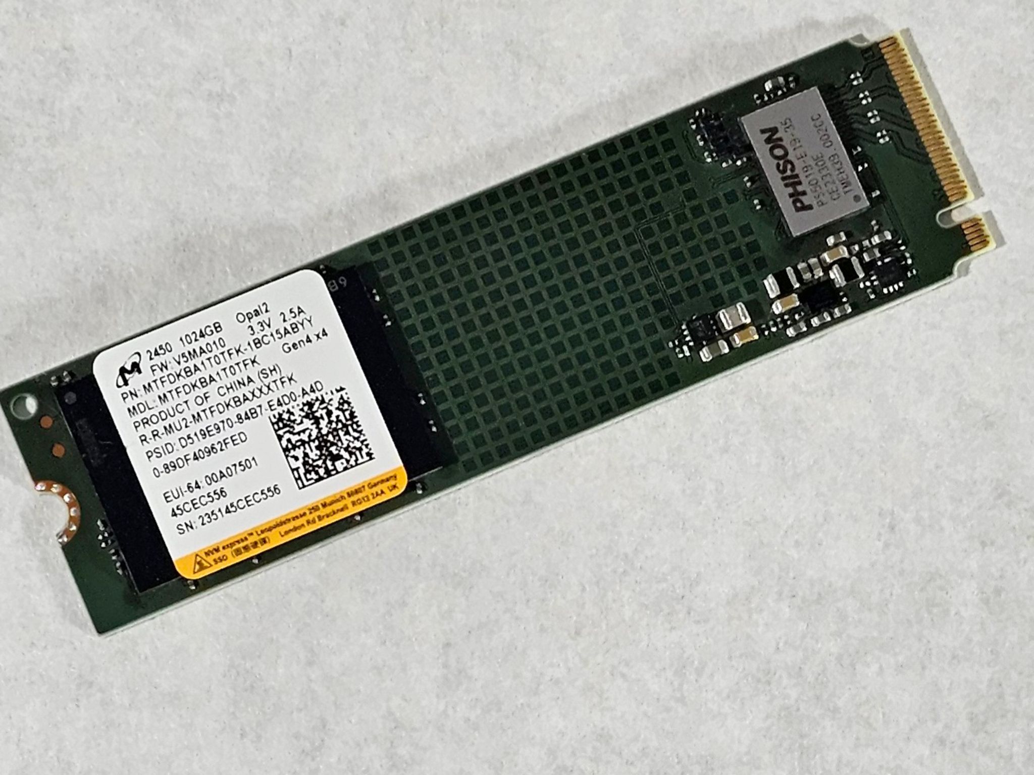 1TB NVMe M.2 SSD Micron
