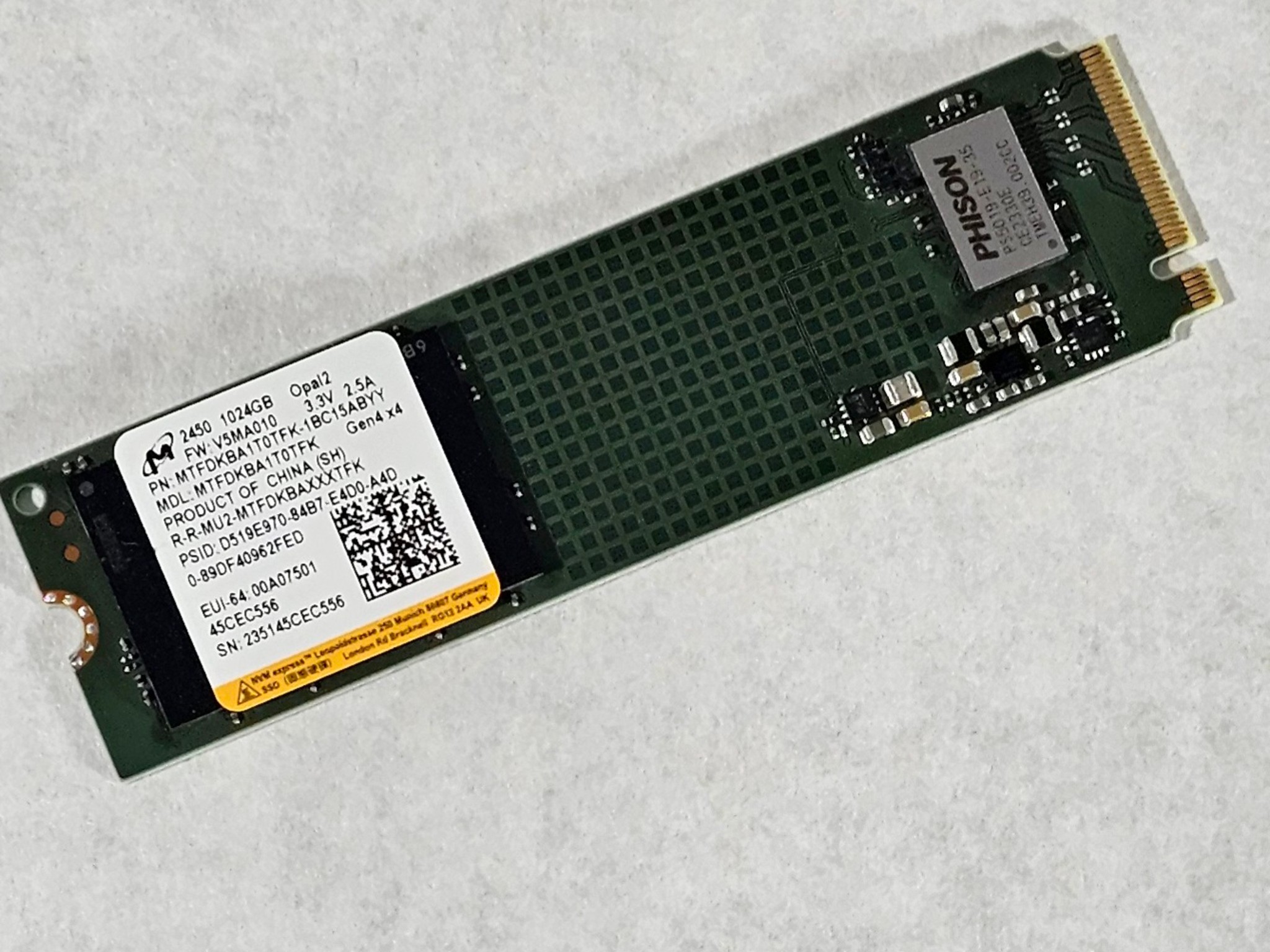 1TB NVMe M.2 SSD Micron