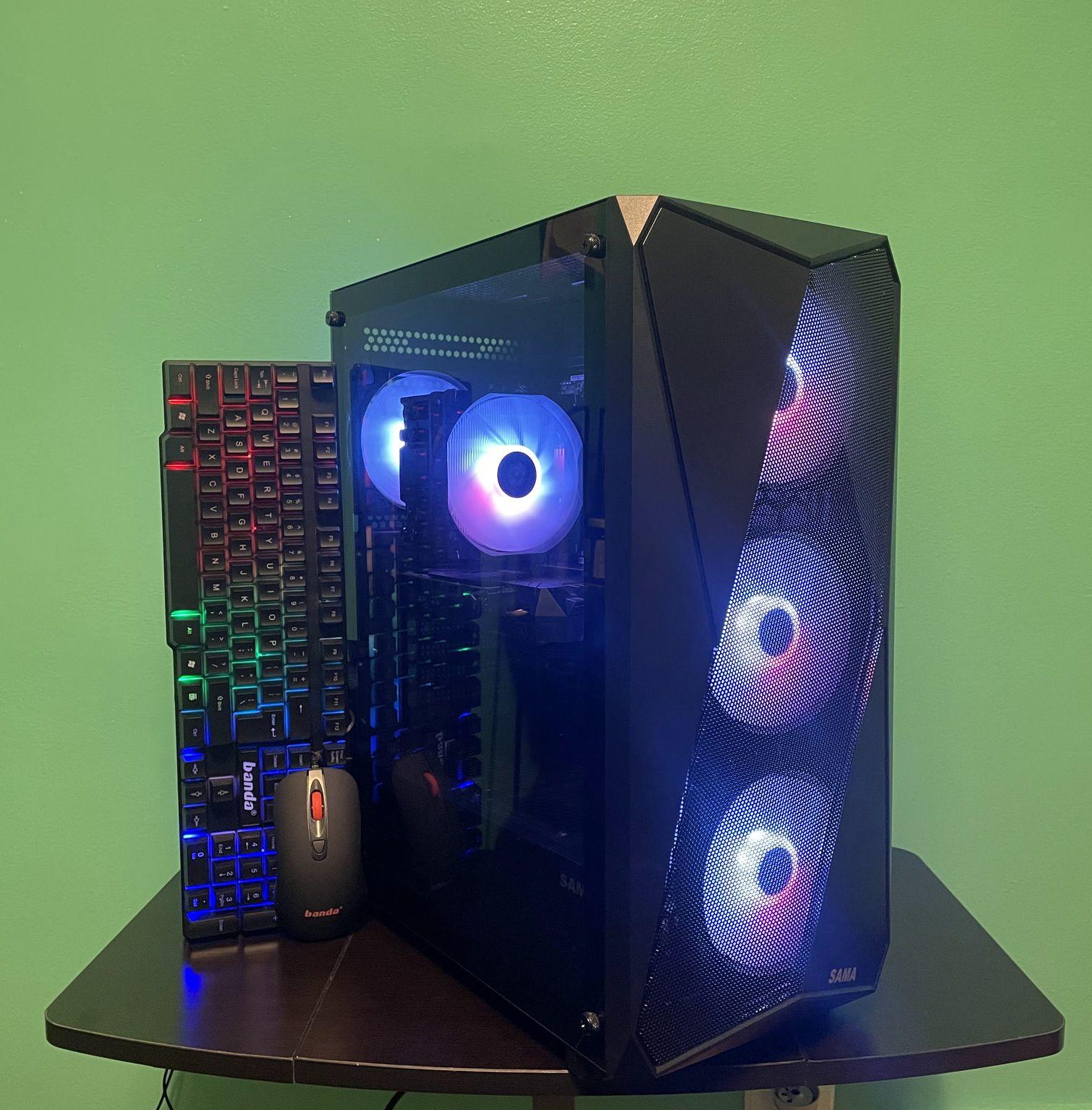 🔥130FPS GTA🔥Black Gaming PC | Intel i7 / AMD RX580 / 8GB / 1.1TB Win 11 Pro + Wi-Fi