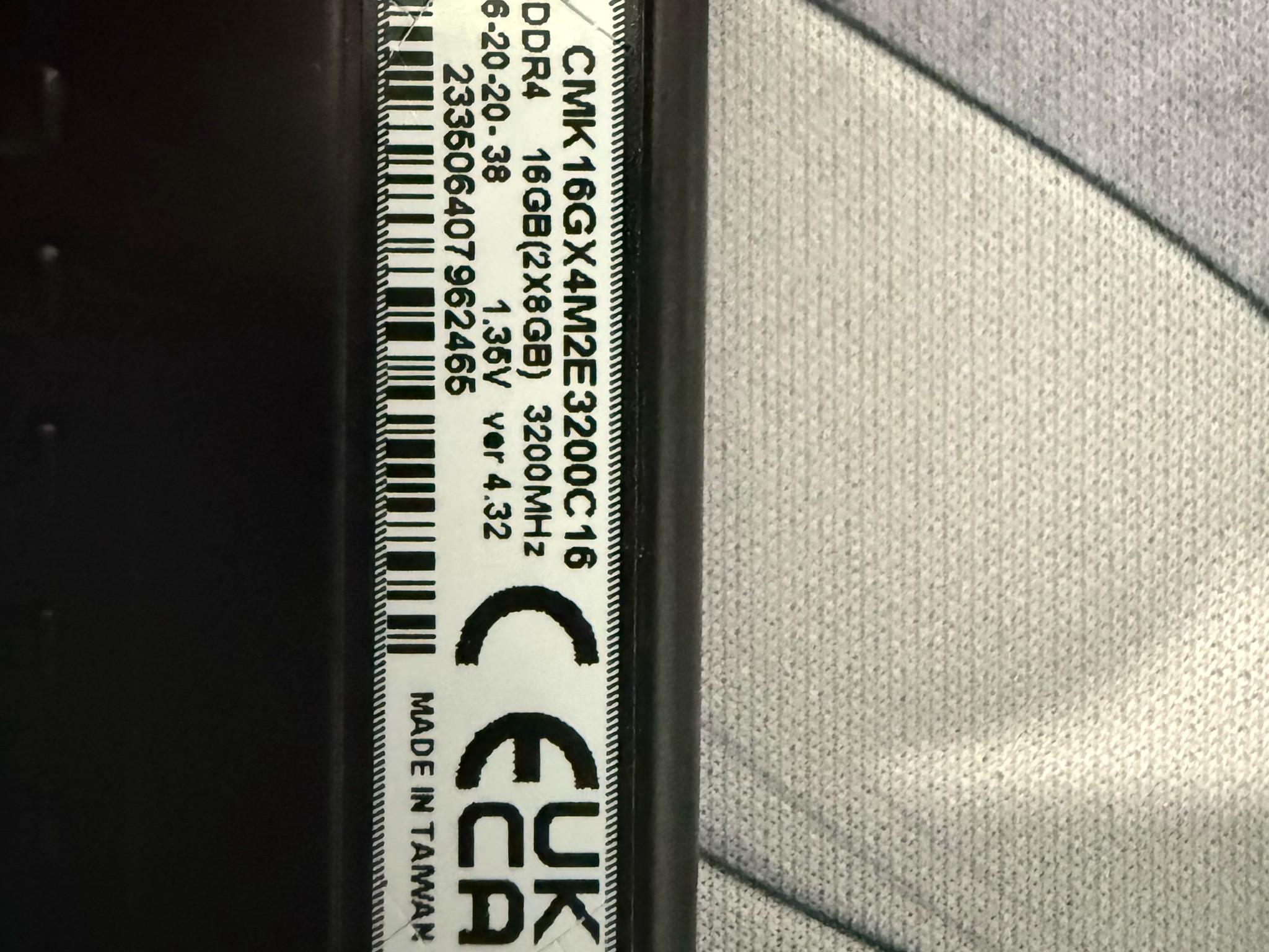 16GB DDR4 3200mhz memory