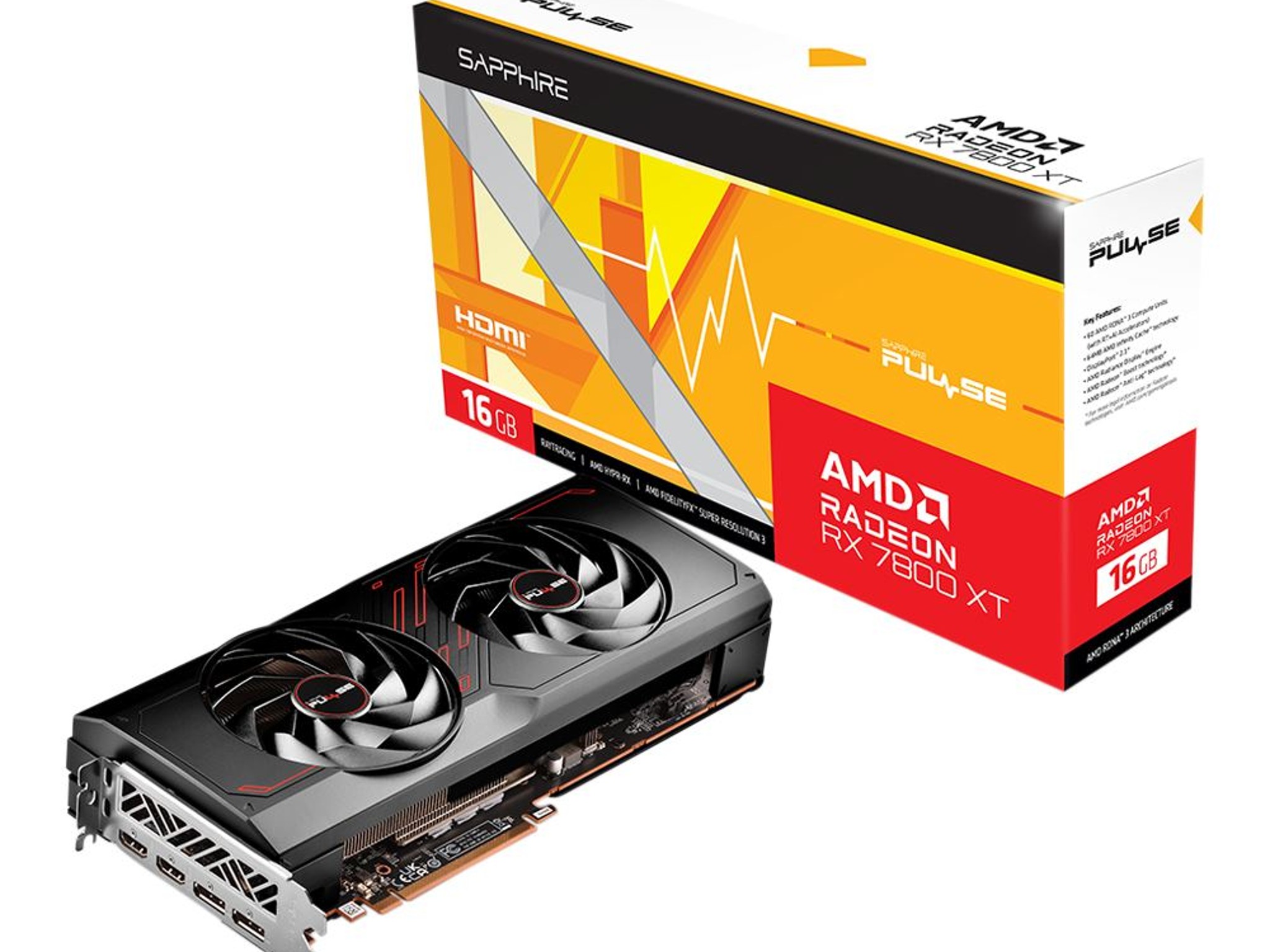 Sapphire Technology AMD Radeon RX 7800 XT Pulse Dual Fan 16GB GDDR6 PCIe 4.0 Graphics Card