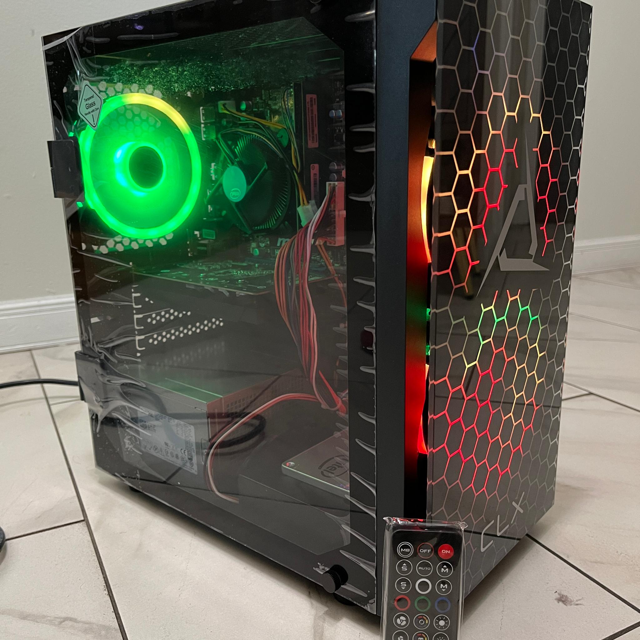 Super Budget PC - Intel i3-4160, NVIDIA GT 1030, 12GB RAM, 378GB Storage, w/ Wi-Fi, BT & RGB Remote