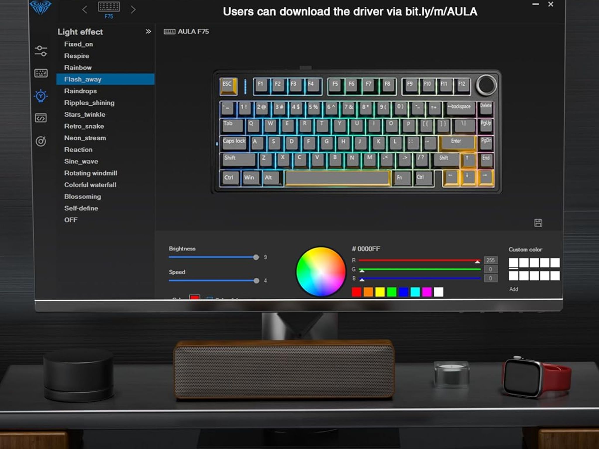 AULA F75 Pro Wireless Mechanical 75%, Pre-lubed Leobog Reaper Switches, with Knob, Hot Swappable