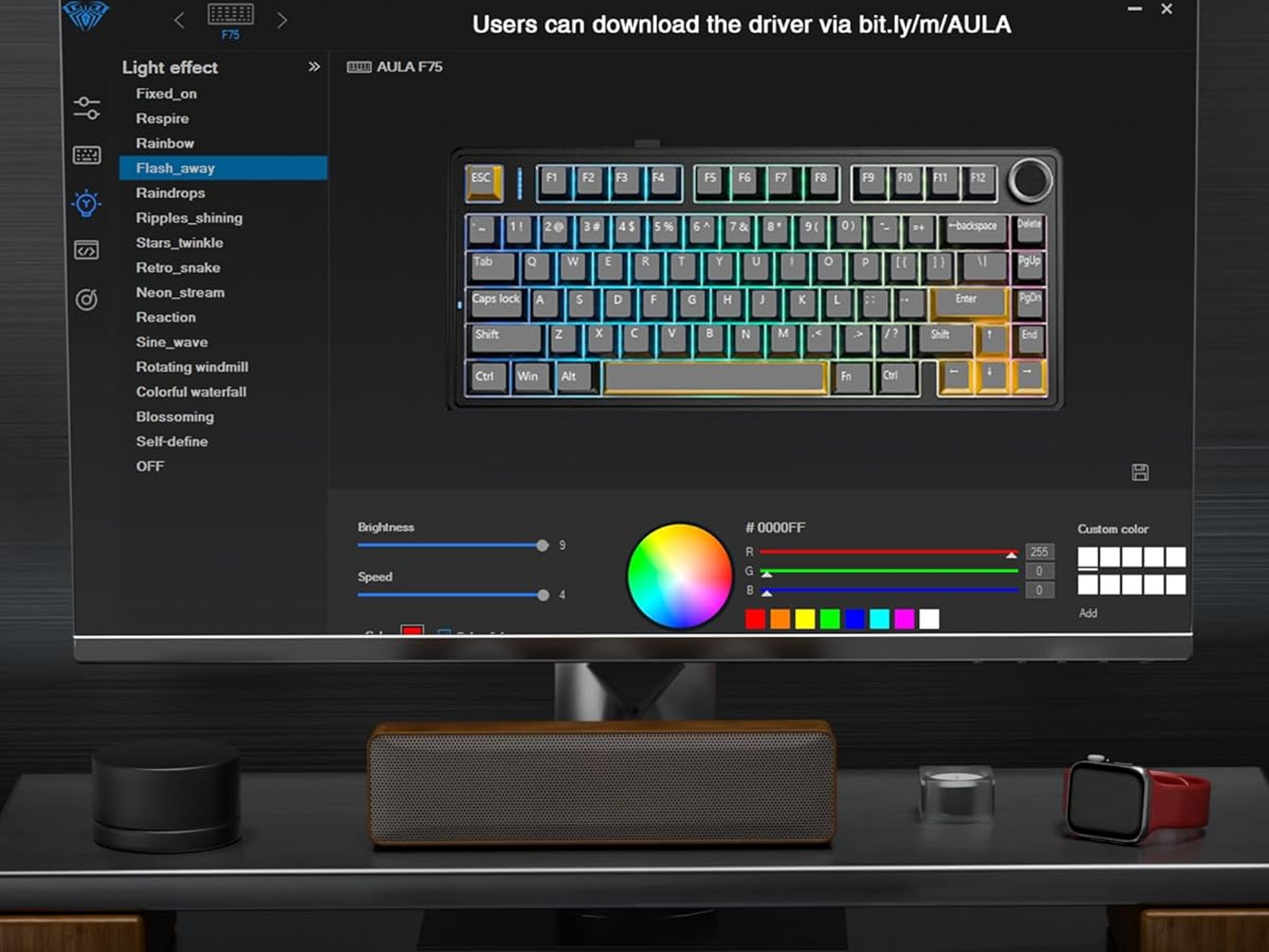 AULA F75 Pro Wireless Mechanical 75%, Pre-lubed Leobog Reaper Switches, with Knob, Hot Swappable