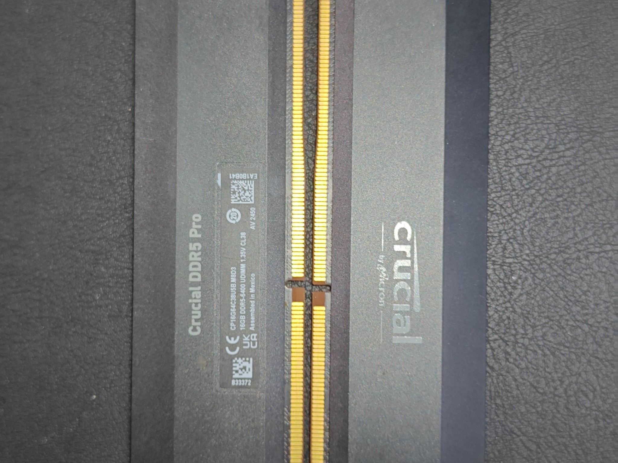 Crucial Pro OC Gaming 32GB (2x16GB) DDR5 6400MHz CL38 Desktop Memory