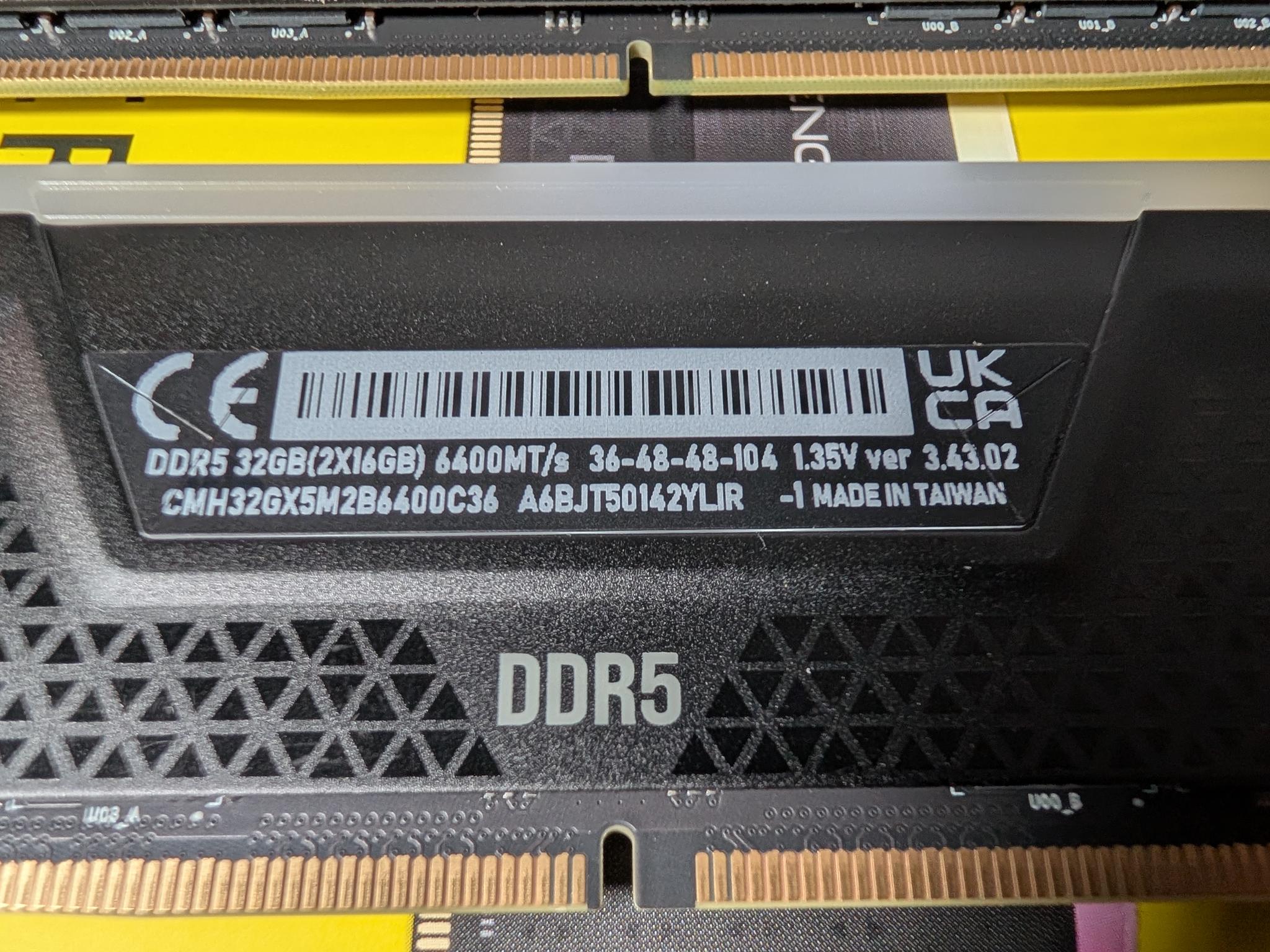 Corsair Vengeance RGB 32GB (2x16GB) DDR5 6400