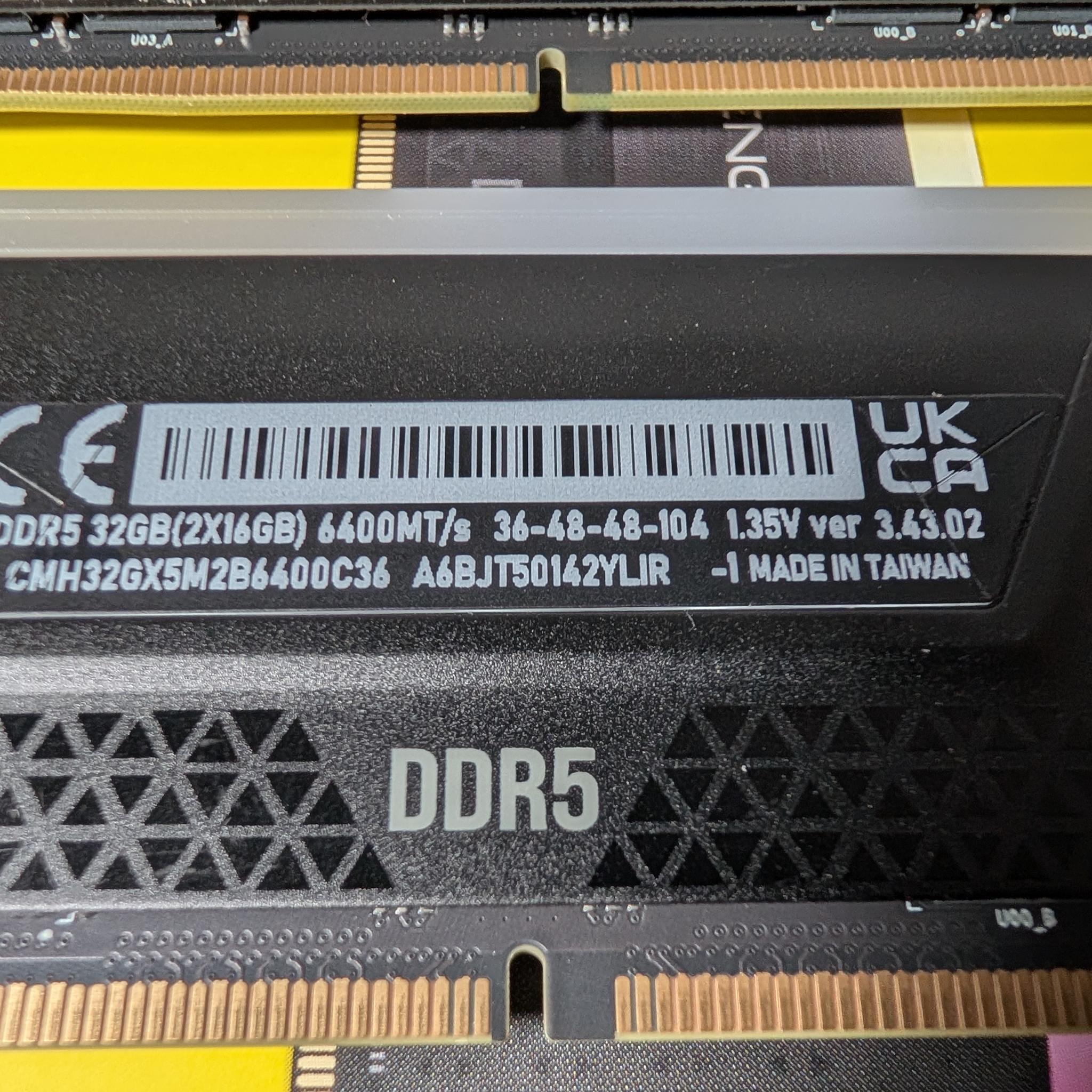 Corsair Vengeance RGB 32GB (2x16GB) DDR5 6400