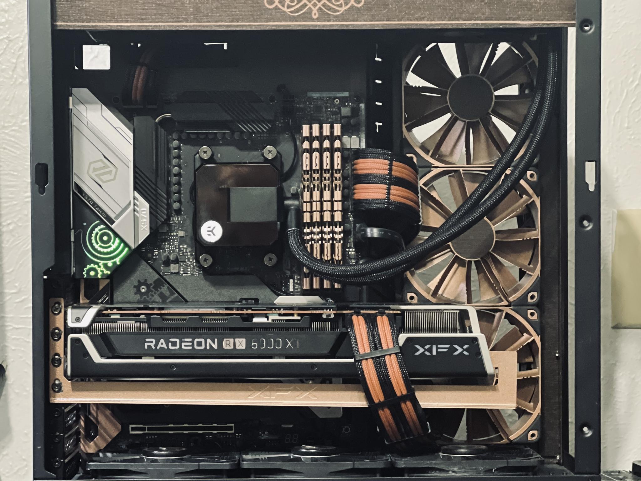 High-end gaming PC with a unique steampunk aesthetic - 5800X3D/6900 XT/32GB RAM