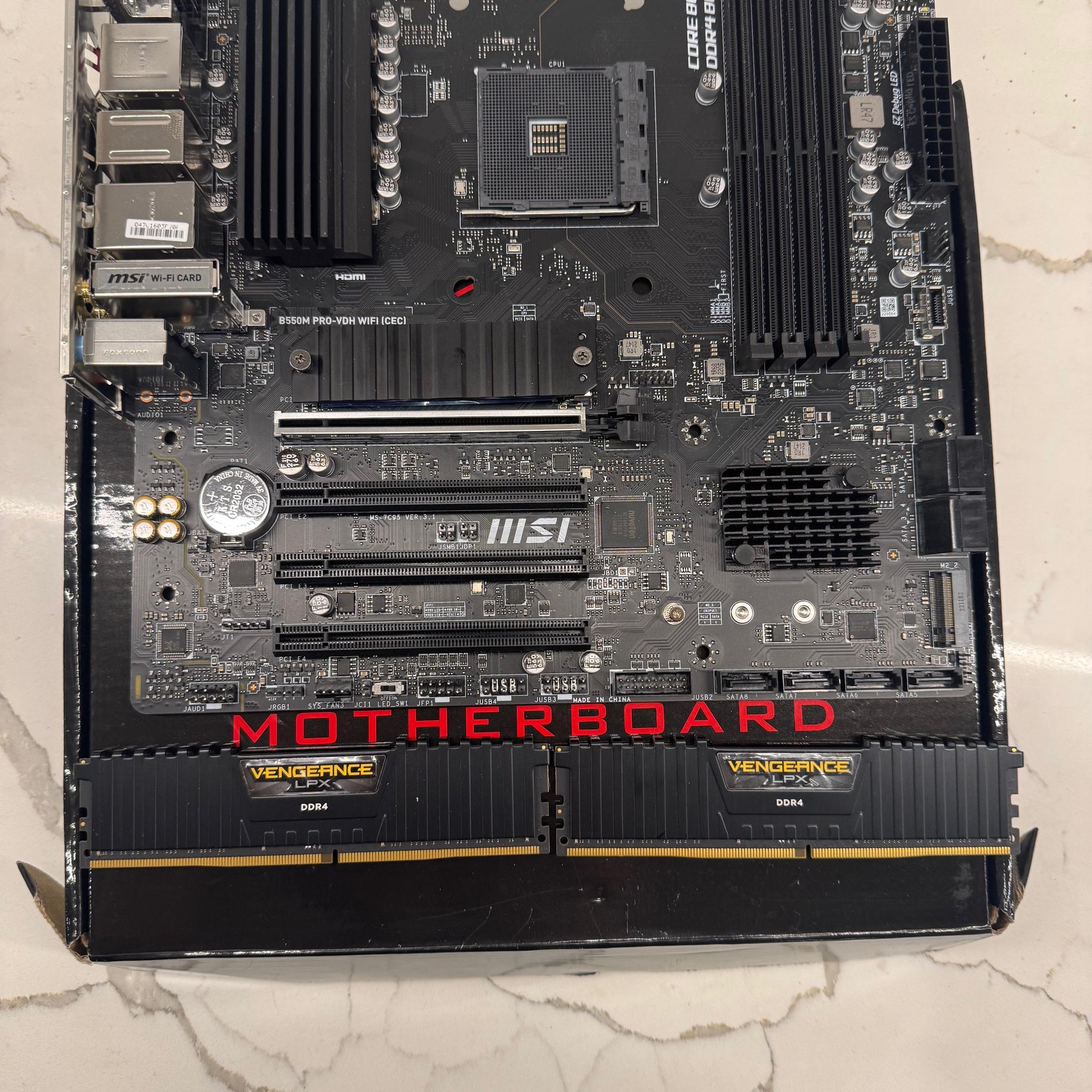 MSI B550M PRO-VDH WIFI AM4 AMD B550 Micro-ATX Motherboard with DDR4 32GB RAM