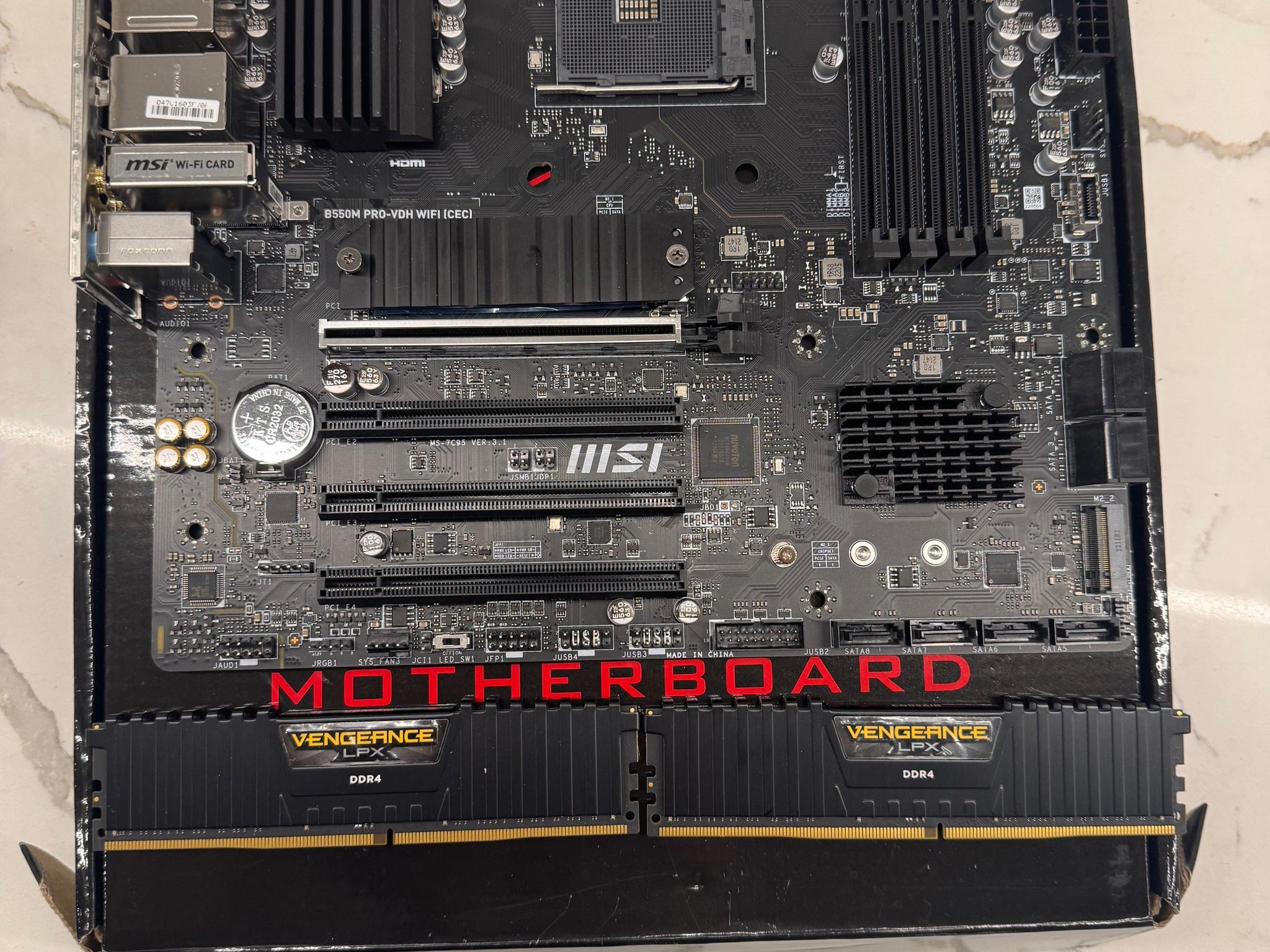 MSI B550M PRO-VDH WIFI AM4 AMD B550 Micro-ATX Motherboard with DDR4 32GB RAM