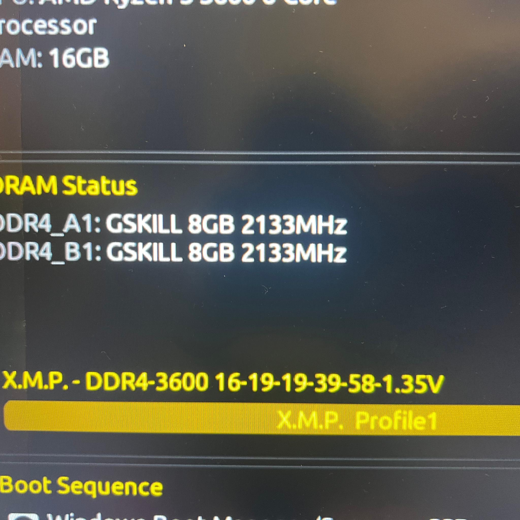 16GB (2x8GB) DDR4-3600MHz CL16 G.SKILL RAM Memory