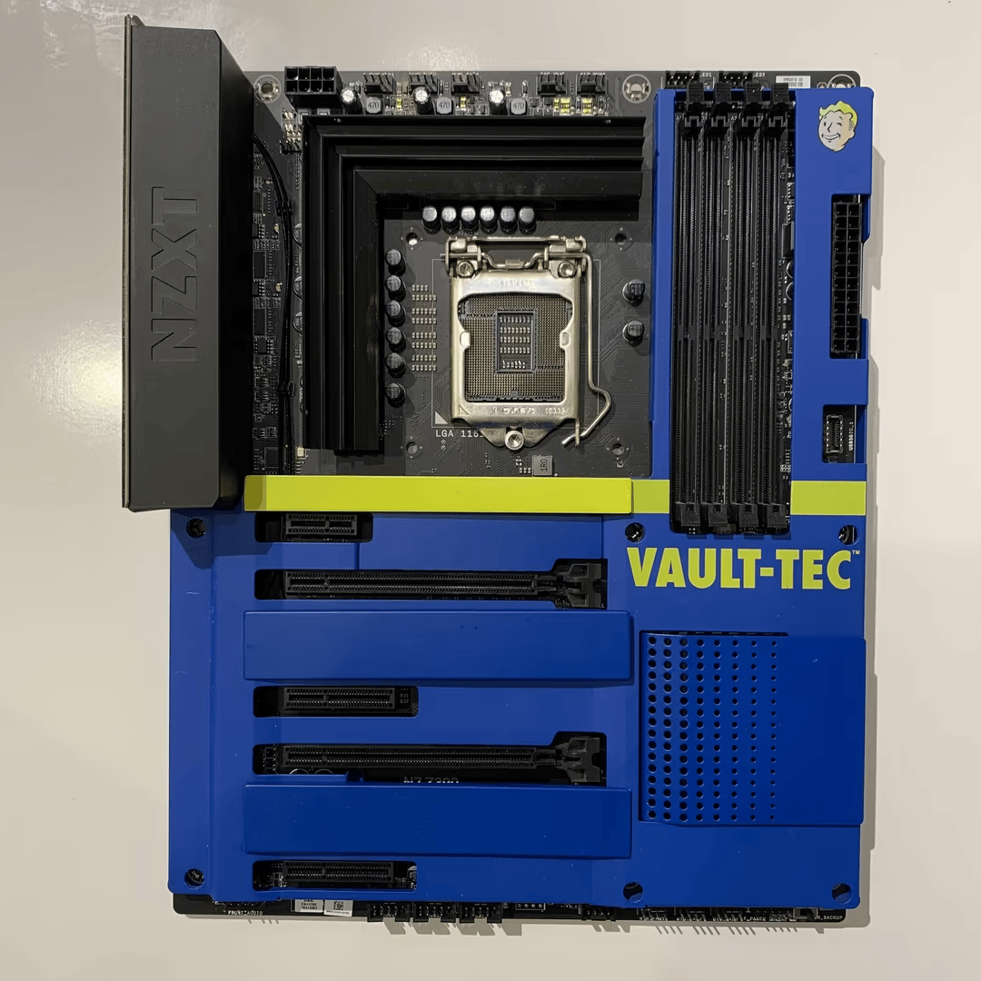 NZXT H500 Vault Boy PC case + motherboard (for parts)