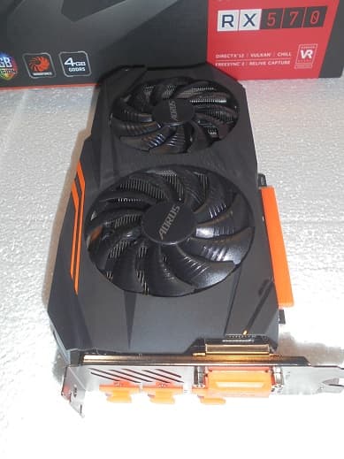 Gigabyte Aorus Radeon RX570 4G Very Clean Like New Open Box condition