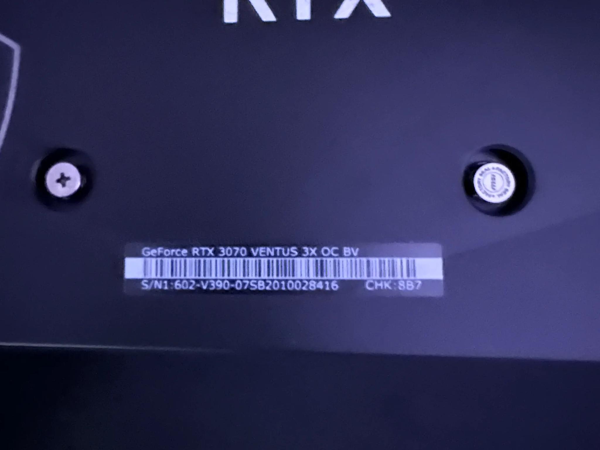 Used MSI GeForce RTX 3070 8 GB VENTUS 3X OC