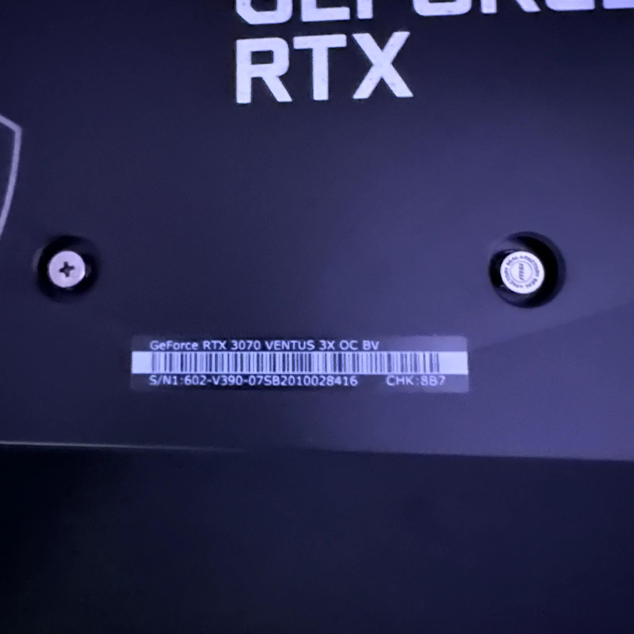 Used MSI GeForce RTX 3070 8 GB VENTUS 3X OC