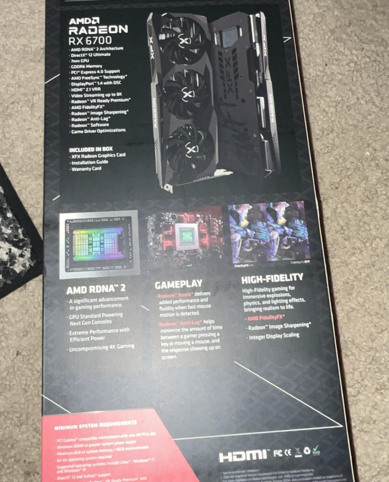 XFX SWFT 309 AMD Radeon RX 6700 (NON-XT) 10GB VRAM