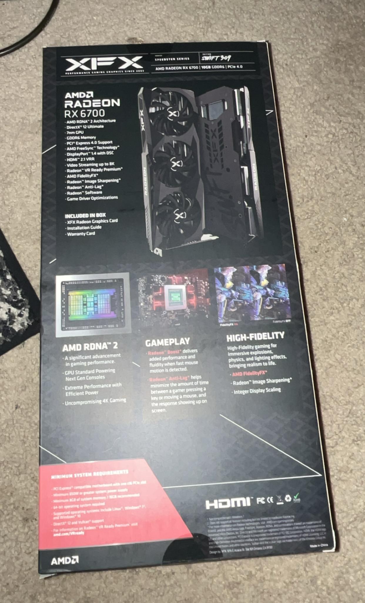 XFX SWFT 309 AMD Radeon RX 6700 (NON-XT) 10GB VRAM
