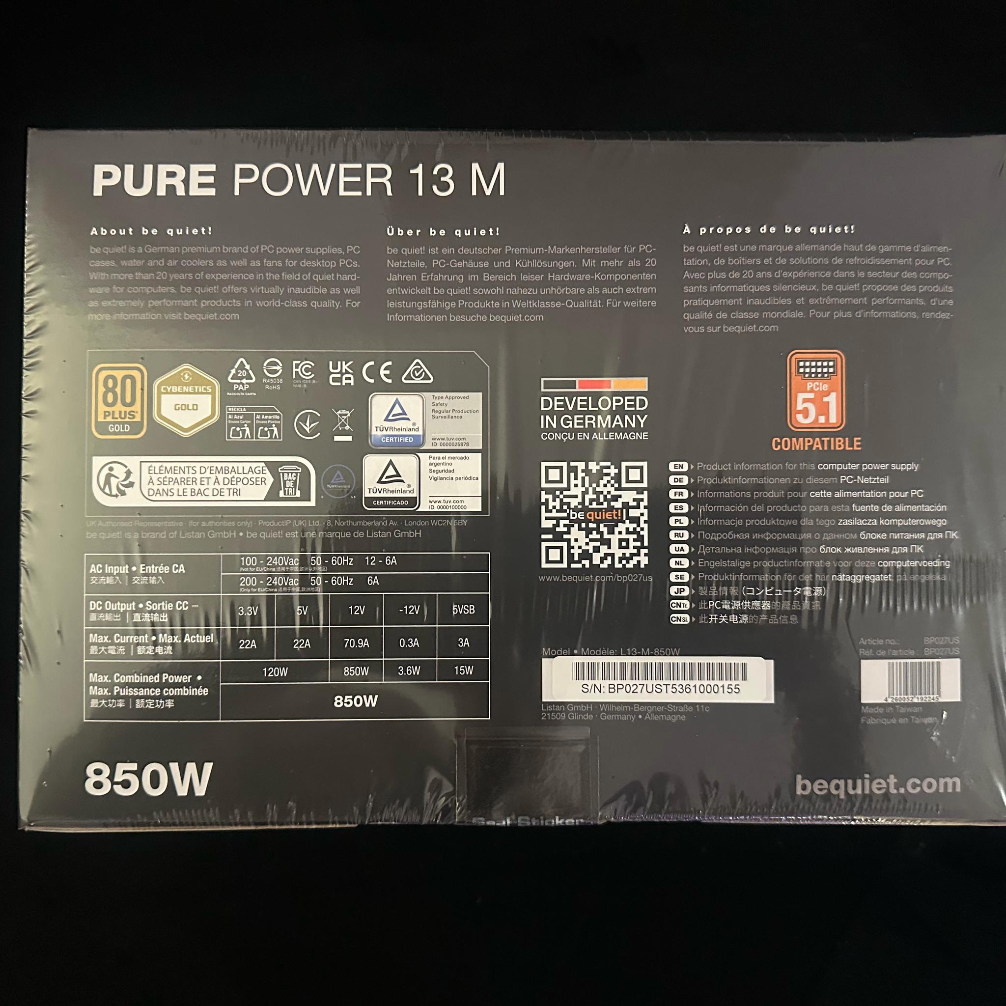 be quiet! Pure Power 13 M 850W