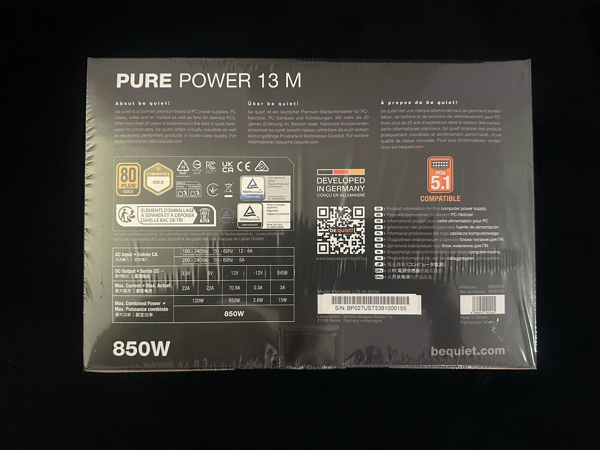 be quiet! Pure Power 13 M 850W