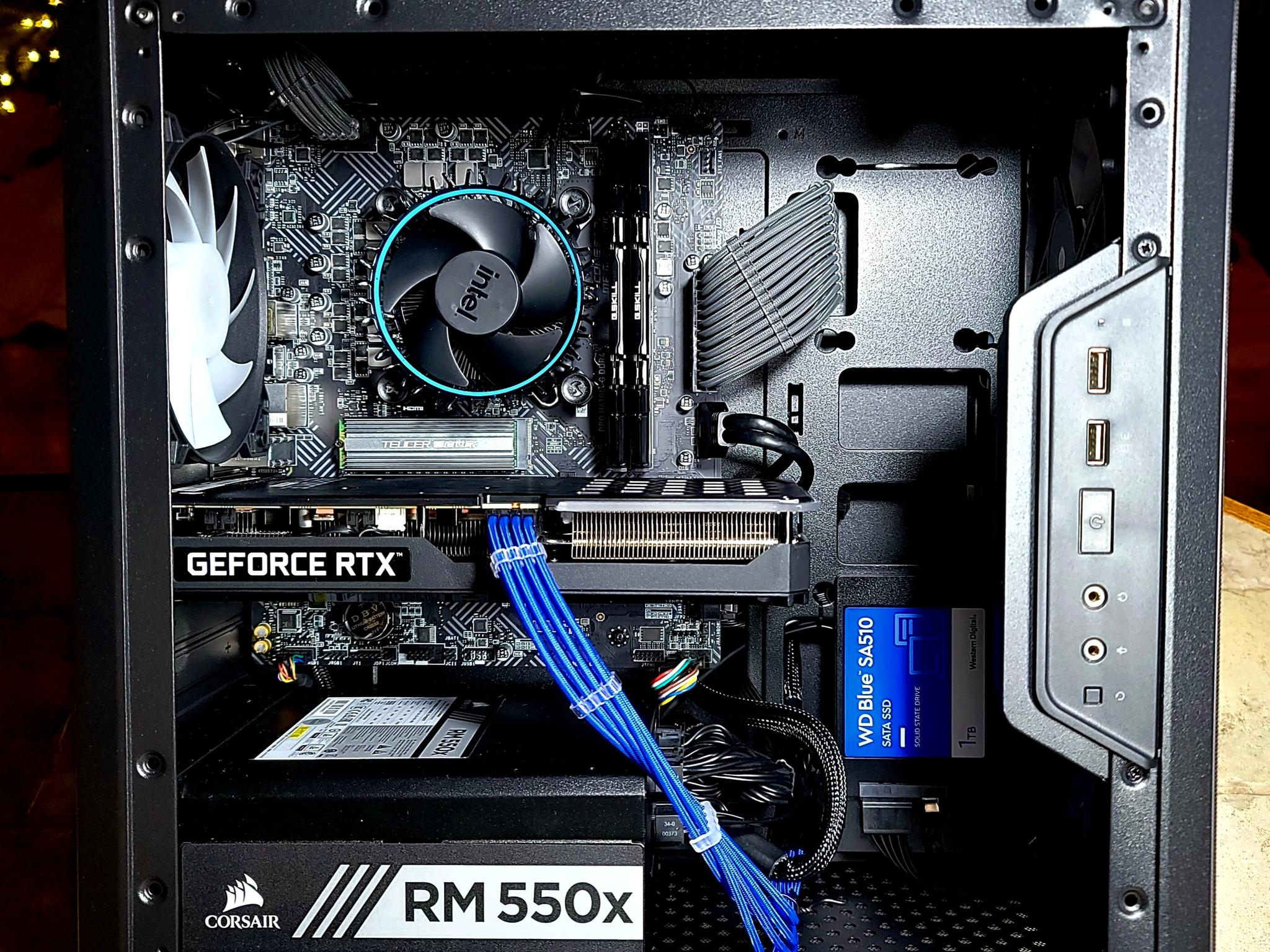 Dark Mist II-i3 12100F, RTX 3060TI, 1.25 Tb SSDs, 32Gb DDR4